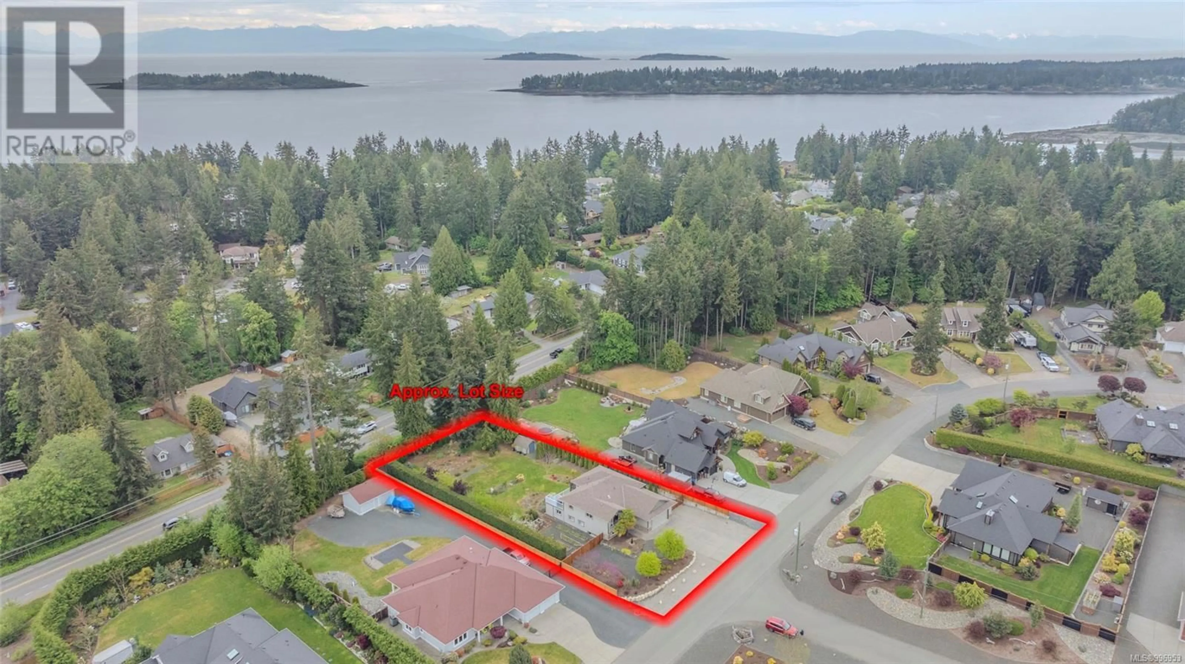 A pic from outside/outdoor area/front of a property/back of a property/a pic from drone, water/lake/river/ocean view for 1623 STONE LAKE DRIVE, Nanoose Bay British Columbia V9P9L1