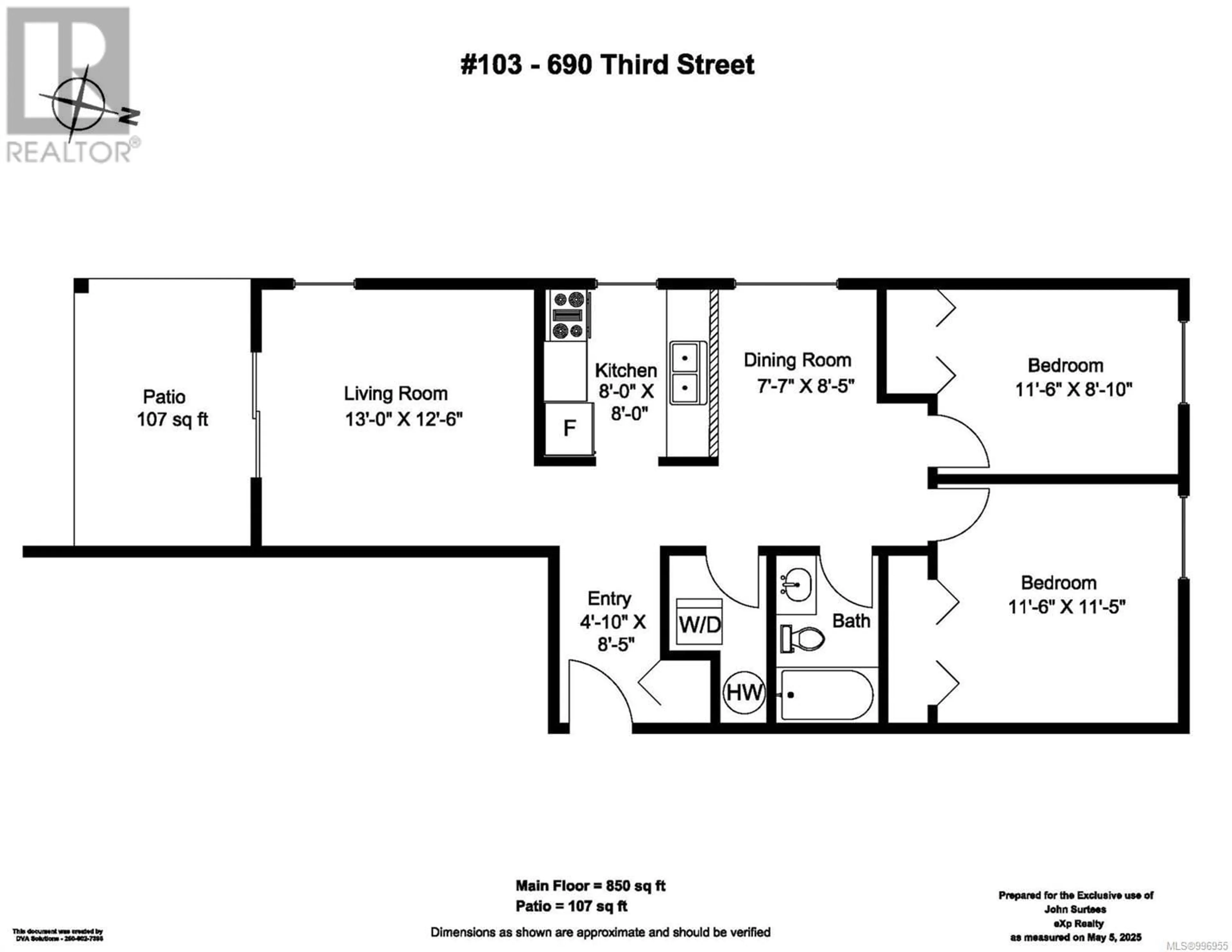 Floor plan for 103 - 690 THIRD STREET, Nanaimo British Columbia V9R1W8