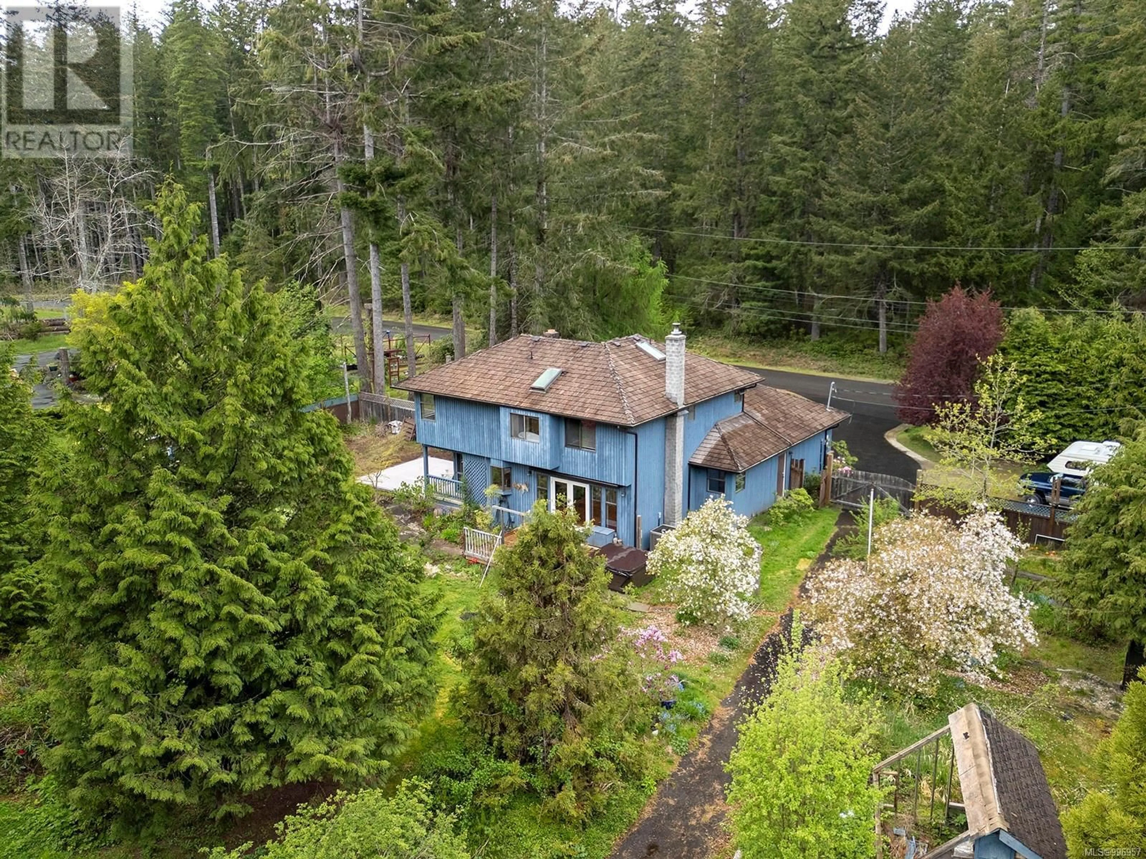 A pic from outside/outdoor area/front of a property/back of a property/a pic from drone, forest/trees view for 2373 ELMO ROAD, Courtenay British Columbia V9J1S4