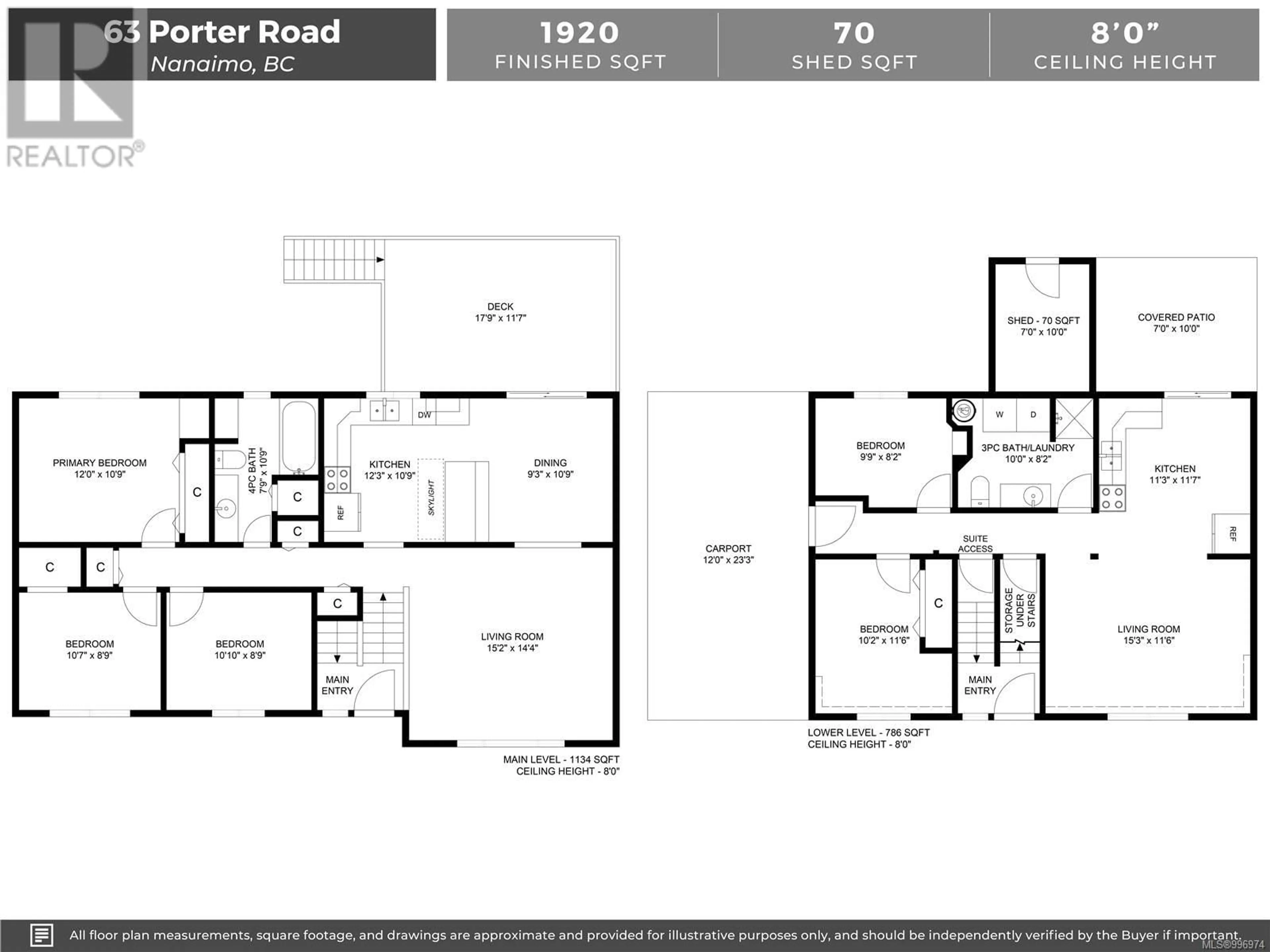 Floor plan for 63 PORTER ROAD, Nanaimo British Columbia V9X1B6