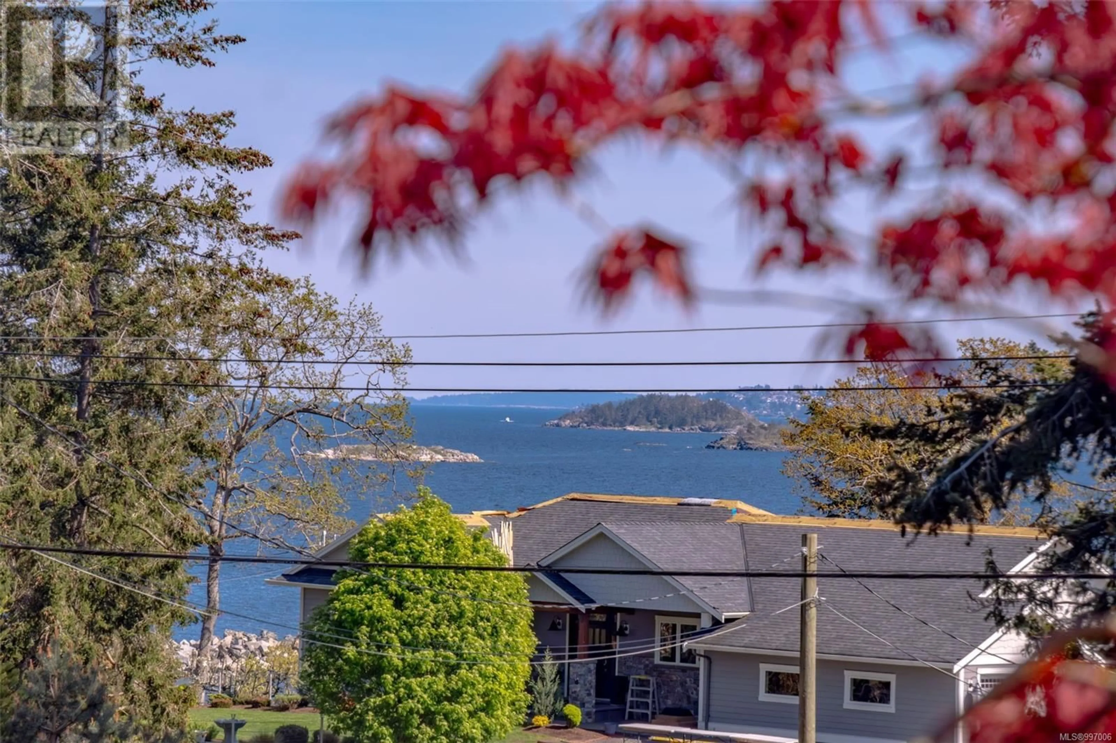 A pic from outside/outdoor area/front of a property/back of a property/a pic from drone, water/lake/river/ocean view for 3453 GRILSE ROAD, Nanoose Bay British Columbia V9P9H8