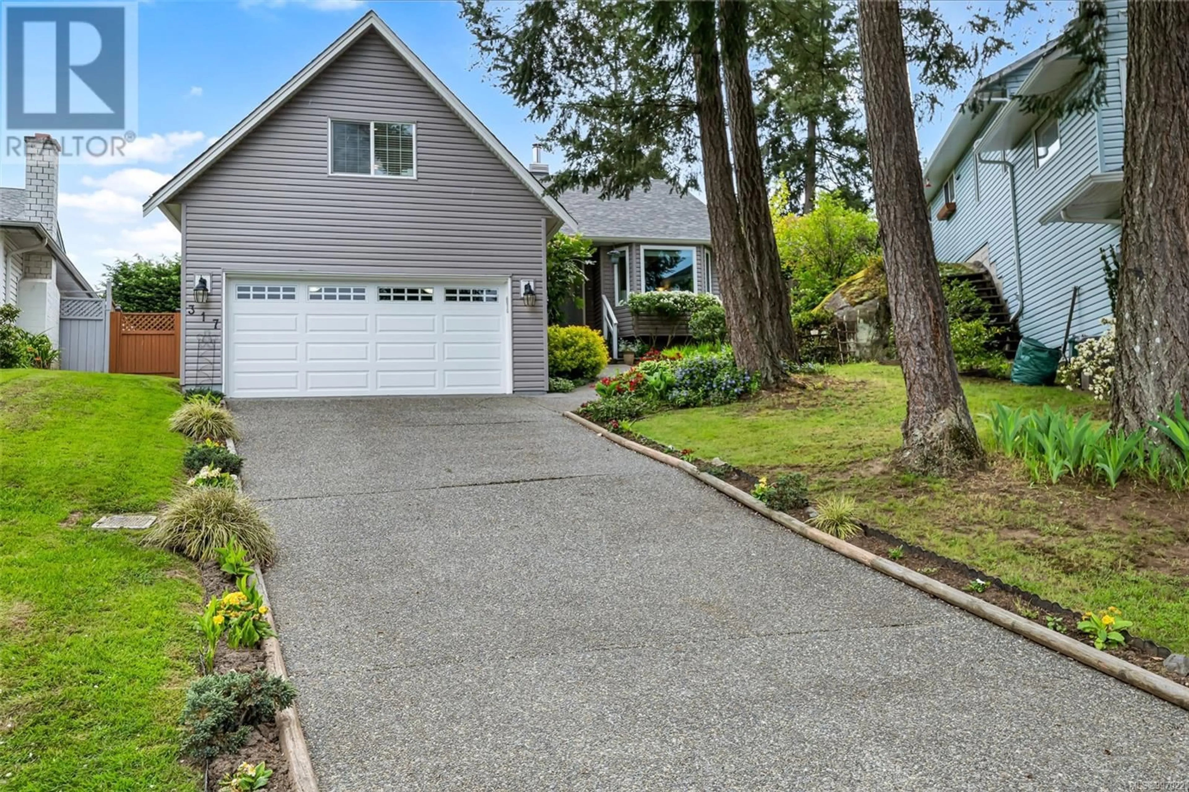 Home with vinyl exterior material, street for 317 GULL ROAD, View Royal British Columbia V9B1L3