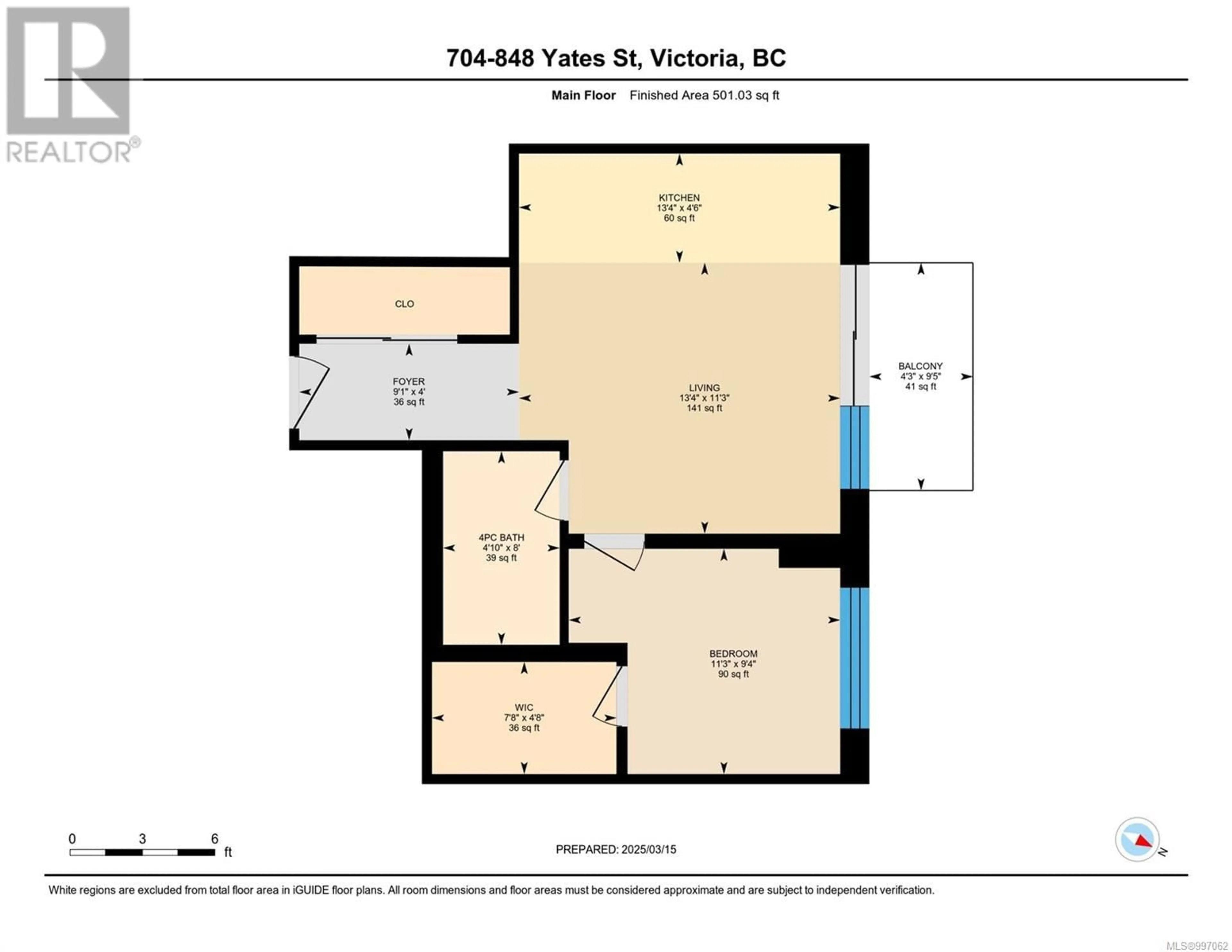 Floor plan for 704 - 848 YATES STREET, Victoria British Columbia V8W1L8