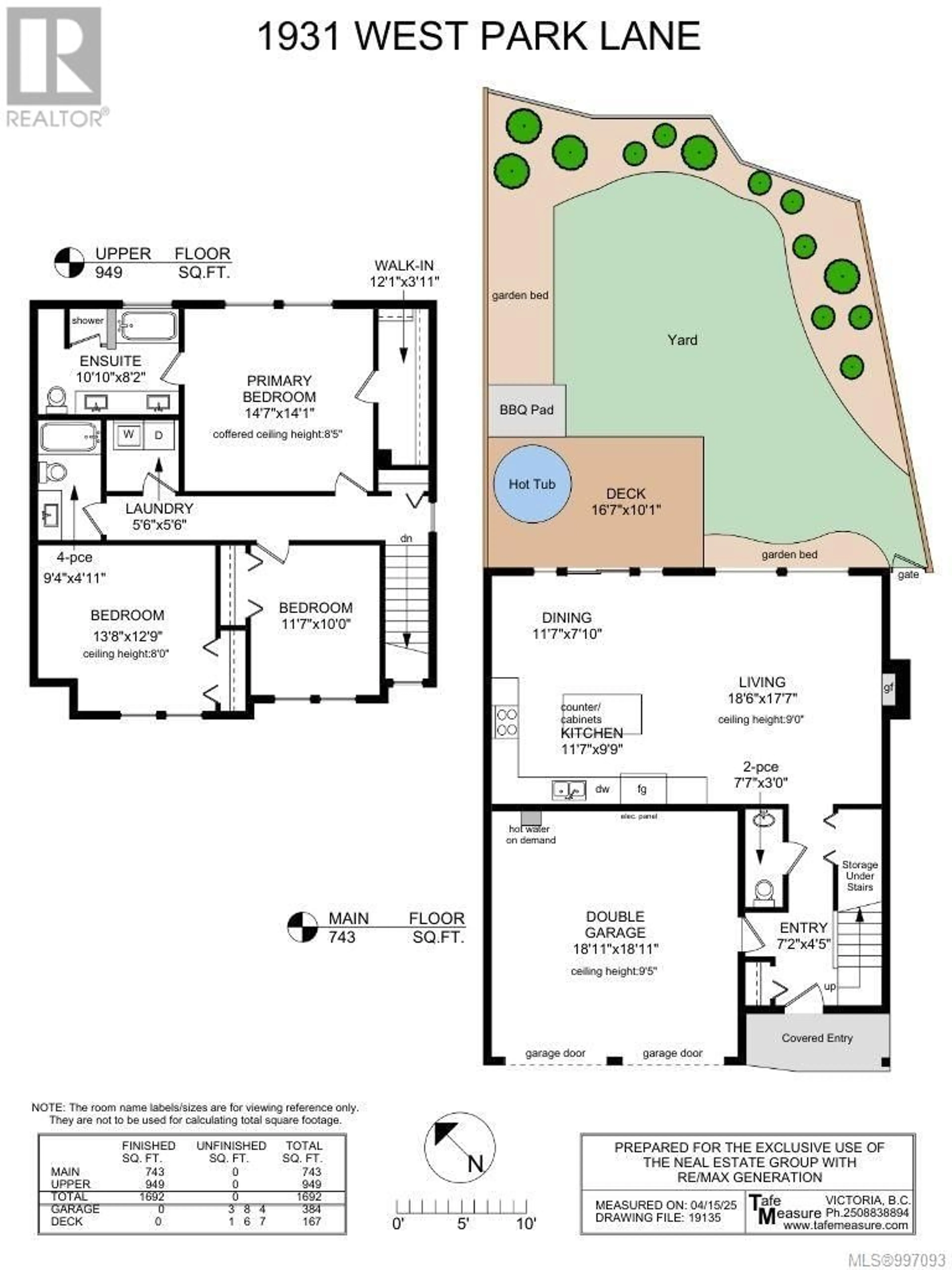 Floor plan for 1931 WEST PARK LANE, View Royal British Columbia V9B3R9