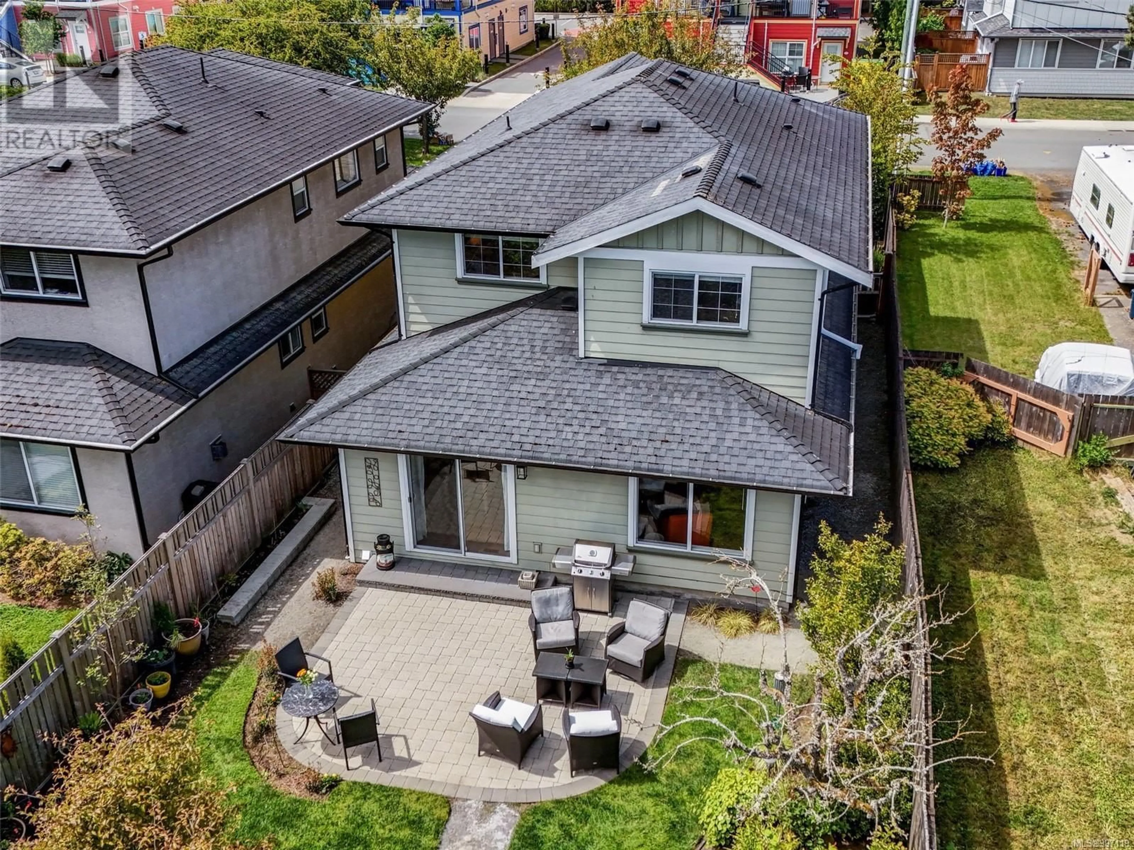 A pic from outside/outdoor area/front of a property/back of a property/a pic from drone, street for 2226 JAMES WHITE BOULEVARD, Sidney British Columbia V8L1Z4