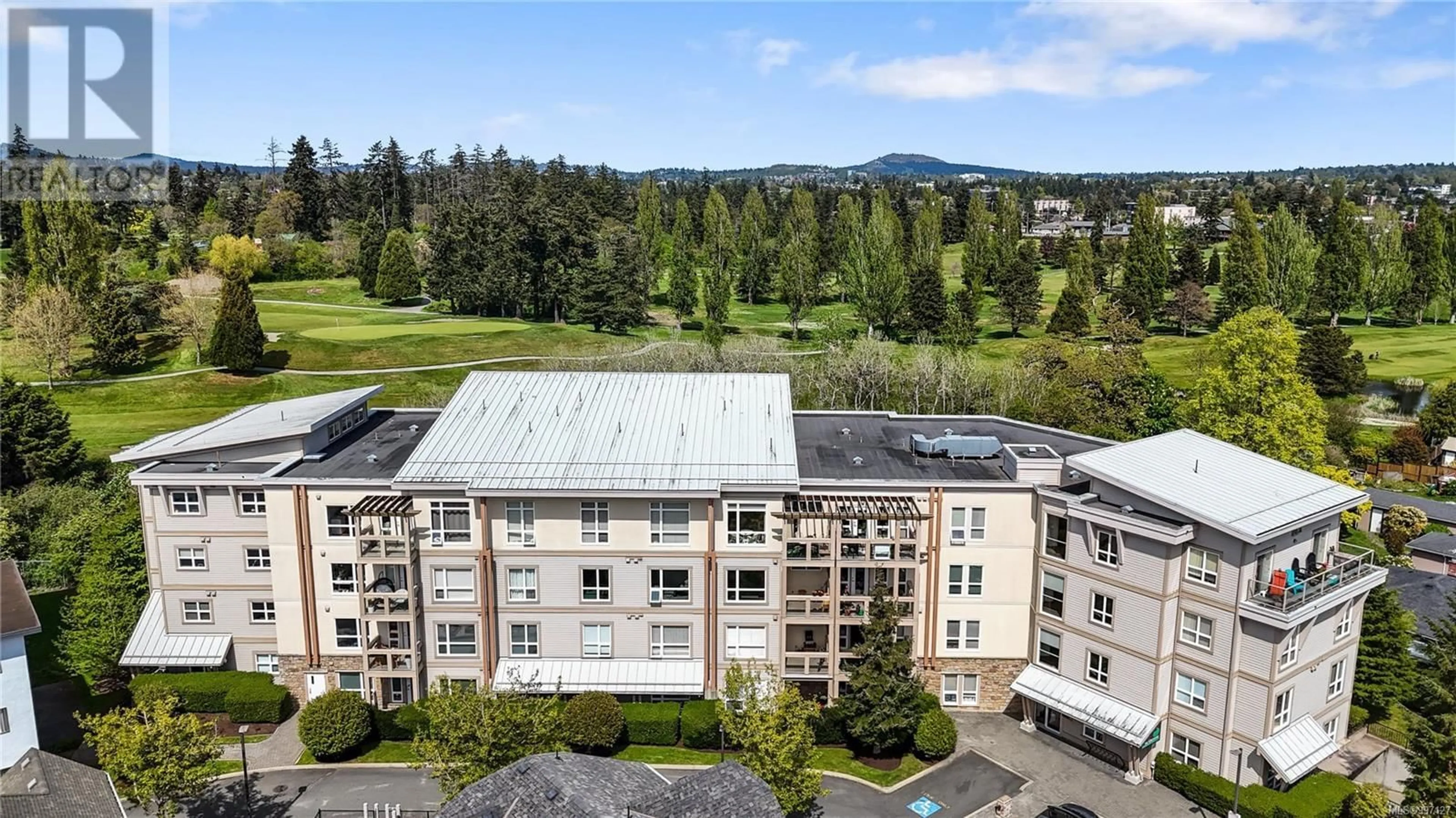 A pic from outside/outdoor area/front of a property/back of a property/a pic from drone, mountain view for 404 - 1156 COLVILLE ROAD, Esquimalt British Columbia V9A4P7