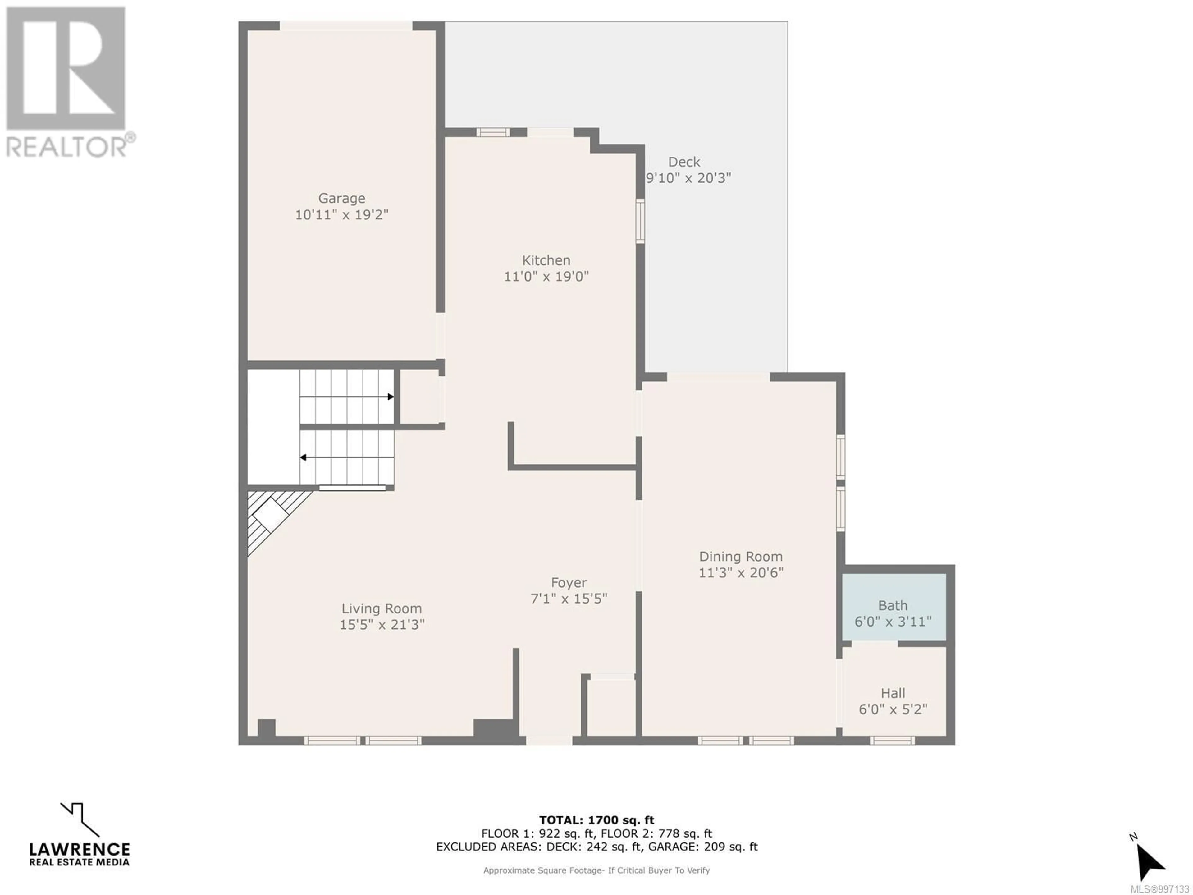 Floor plan for 1 - 3947 CEDAR HILL CROSS ROAD, Saanich British Columbia V8P2N5