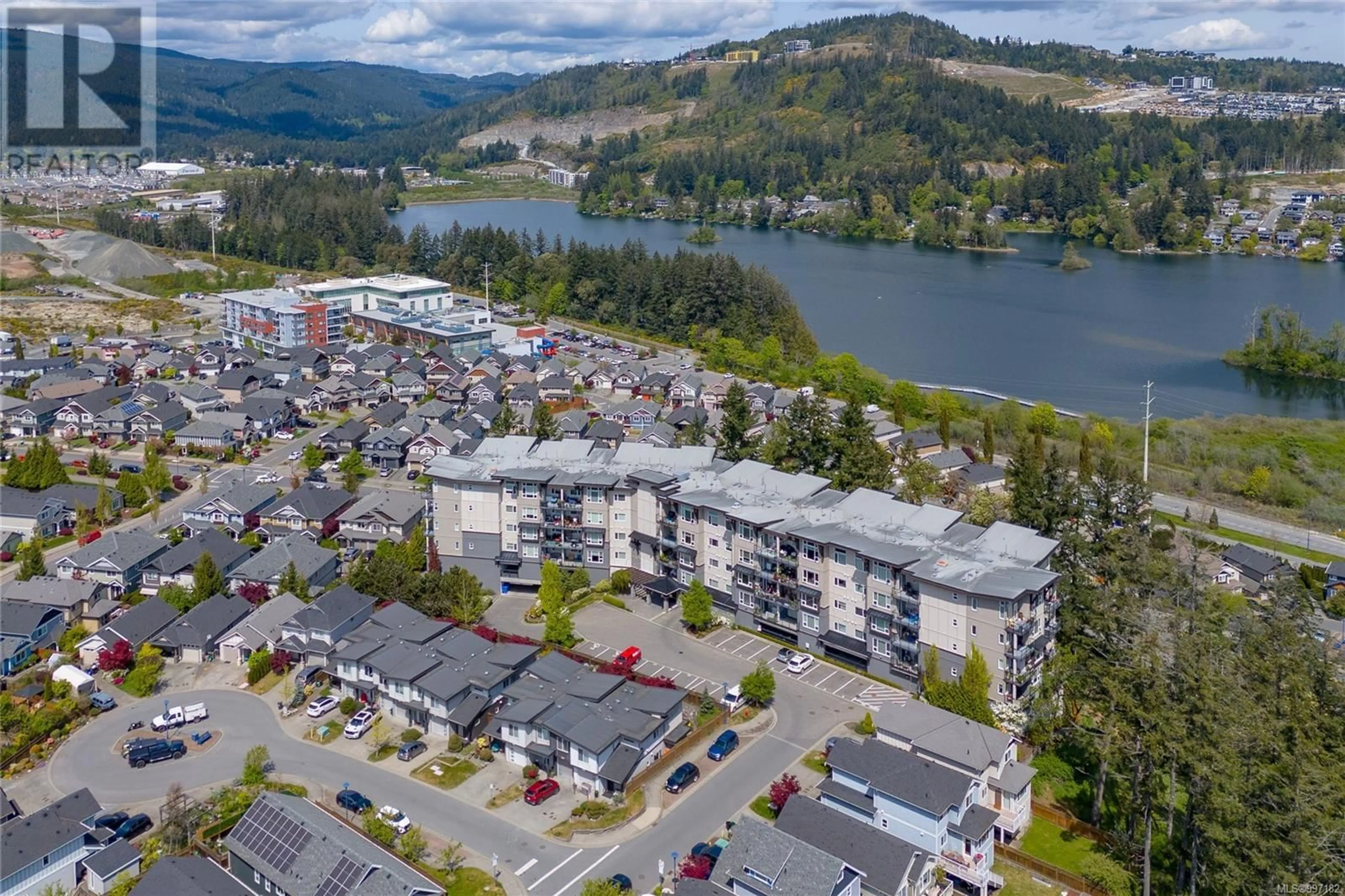 A pic from outside/outdoor area/front of a property/back of a property/a pic from drone, water/lake/river/ocean view for 415 - 1145 SIKORSKY ROAD, Langford British Columbia V9B0M8