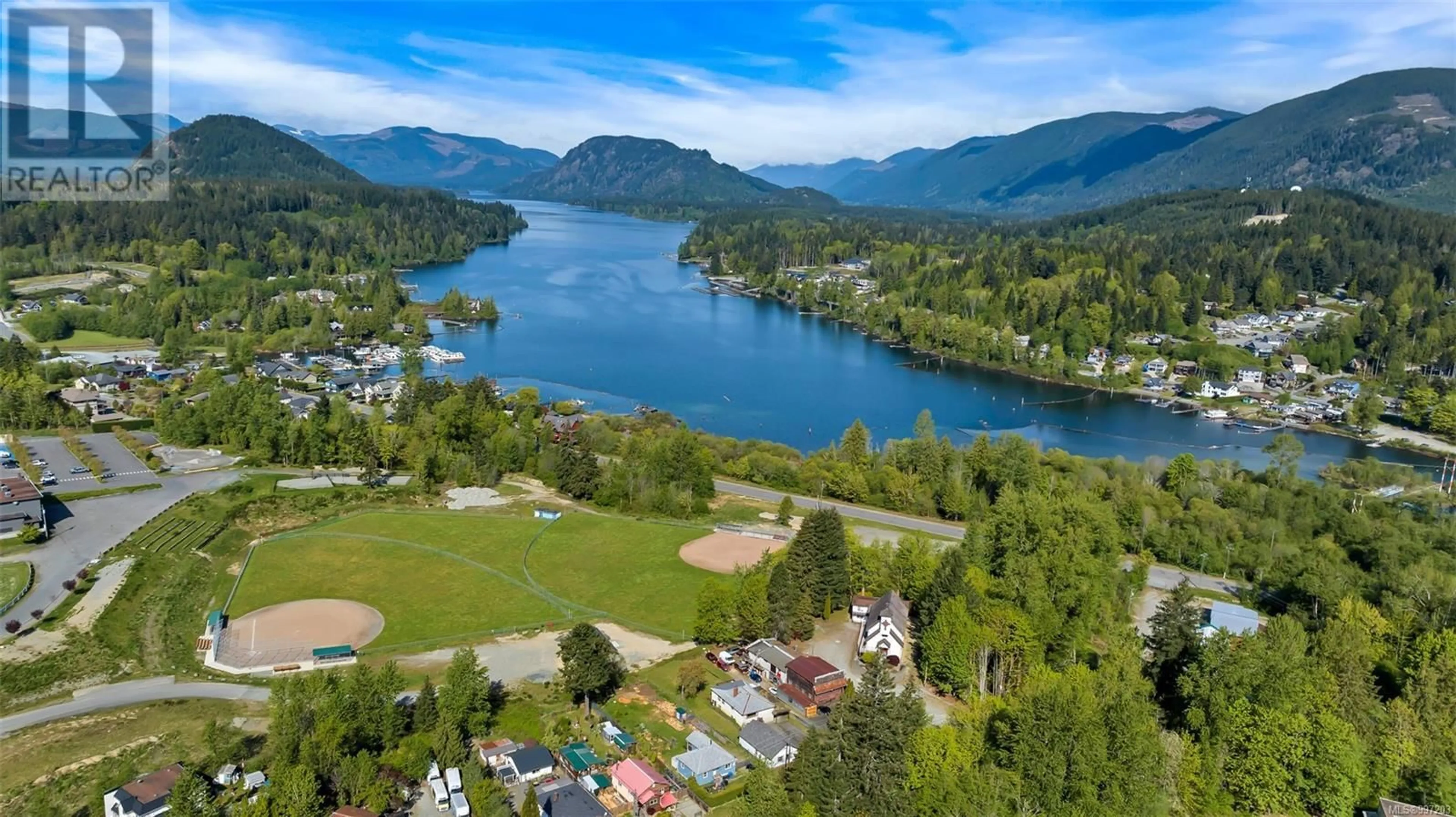 A pic from outside/outdoor area/front of a property/back of a property/a pic from drone, water/lake/river/ocean view for 70 FERN ROAD, Lake Cowichan British Columbia V0R2G0