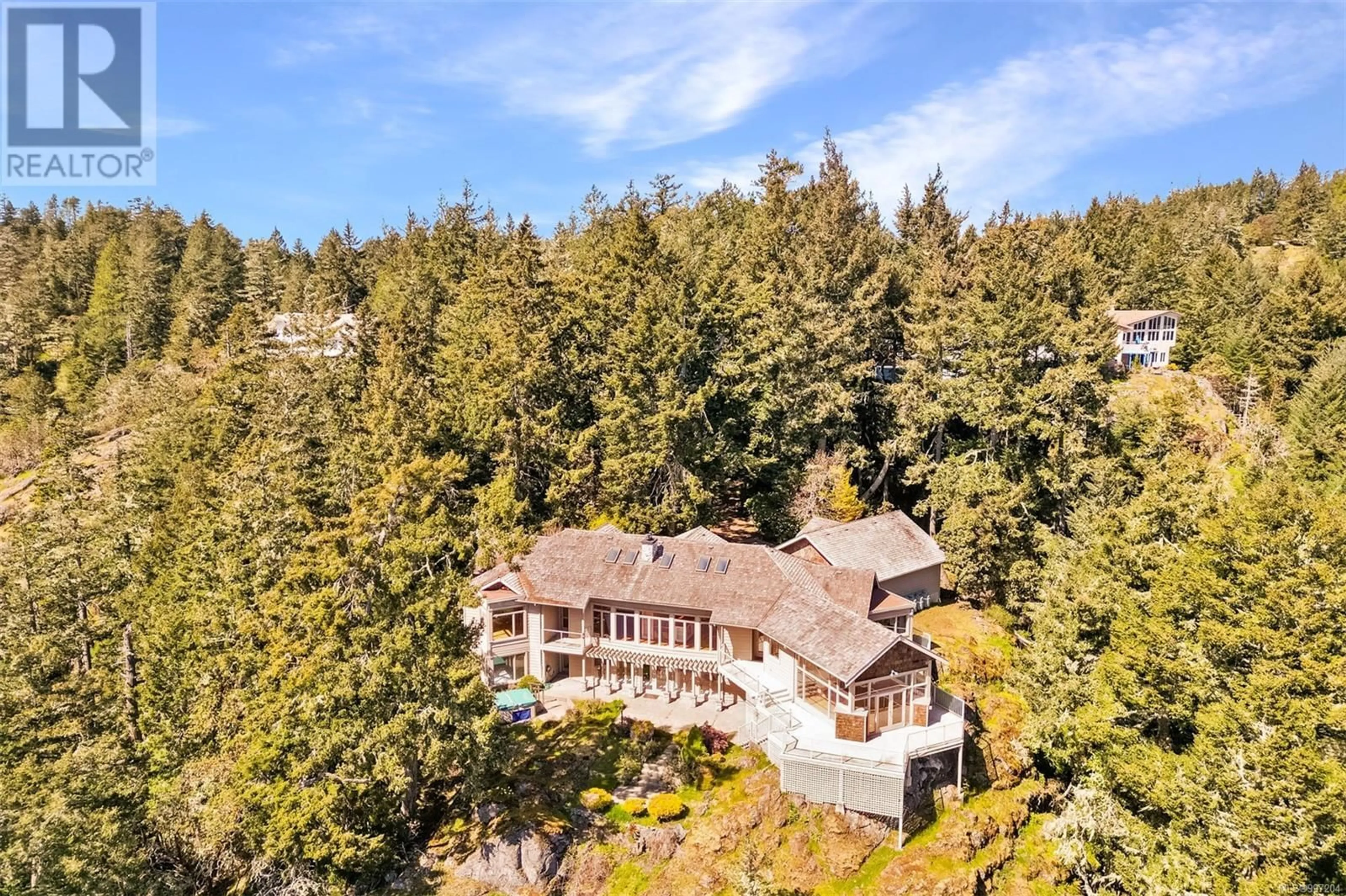 A pic from outside/outdoor area/front of a property/back of a property/a pic from drone, forest/trees view for 558 WILDERNESS PLACE, Sooke British Columbia V9Z1C4
