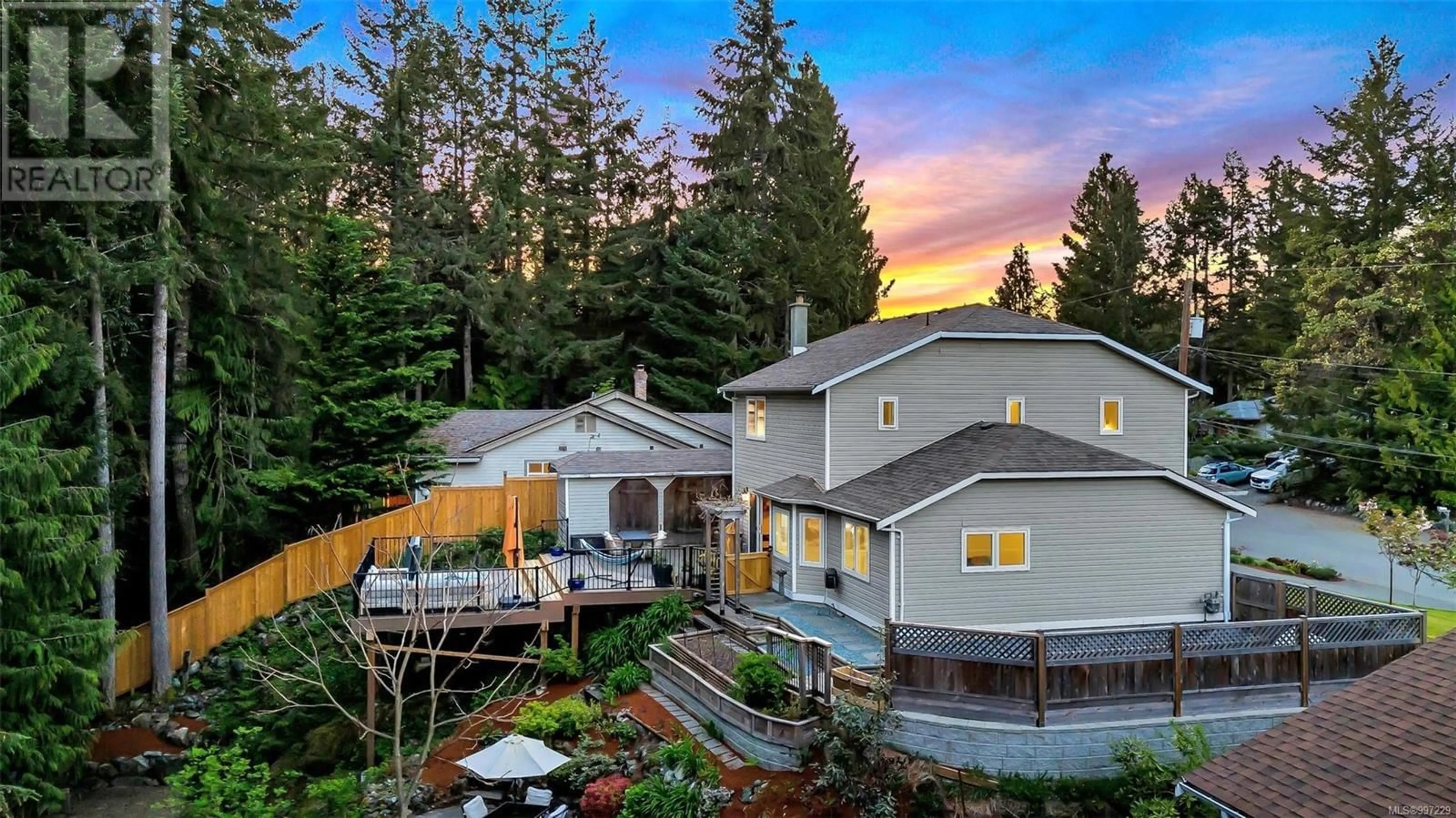 A pic from outside/outdoor area/front of a property/back of a property/a pic from drone, mountain view for 2364 LARSEN ROAD, Shawnigan Lake British Columbia V0R2W0