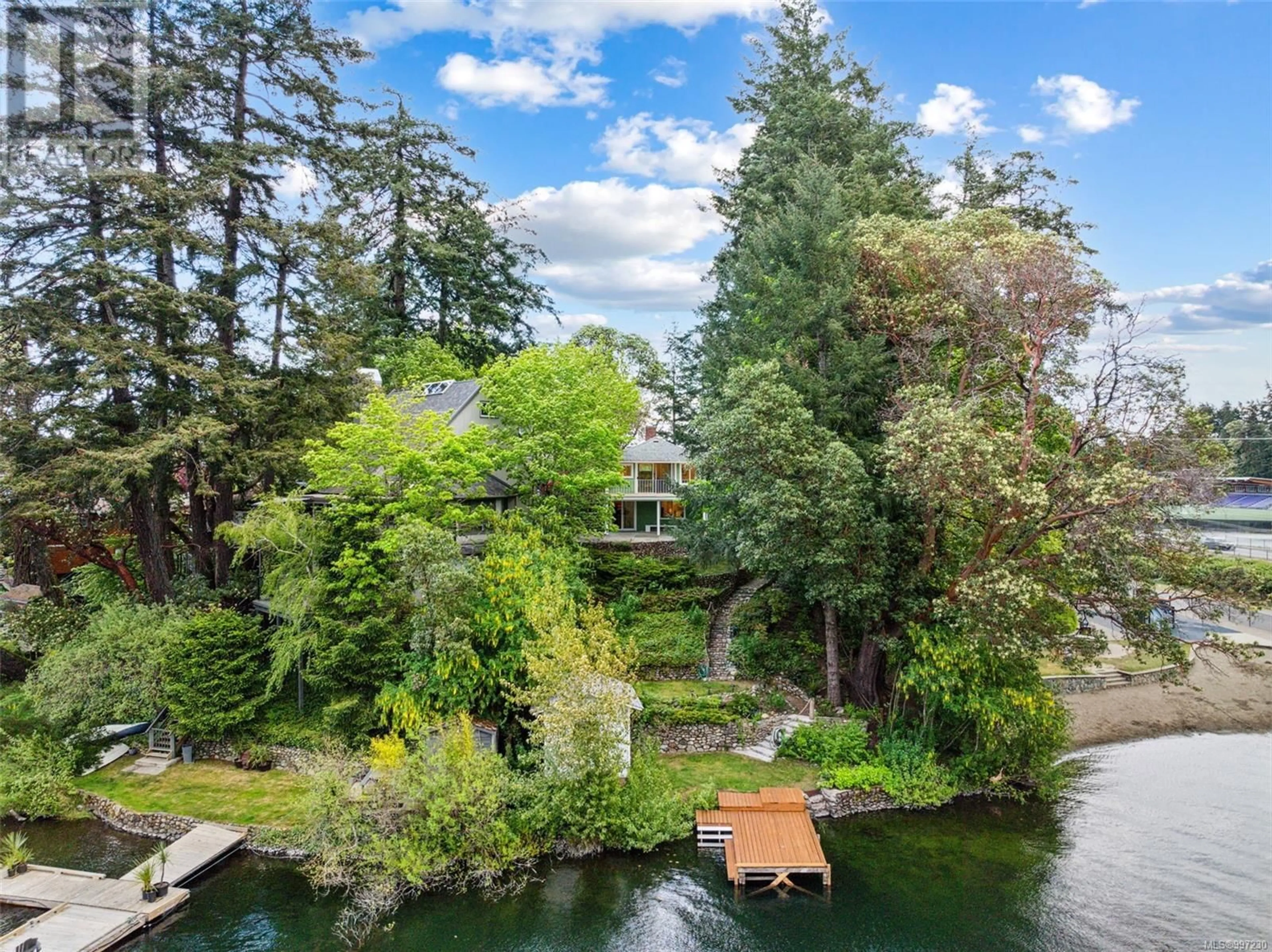 A pic from outside/outdoor area/front of a property/back of a property/a pic from drone, water/lake/river/ocean view for 1055 TRILLIUM ROAD, Langford British Columbia V9B4G3
