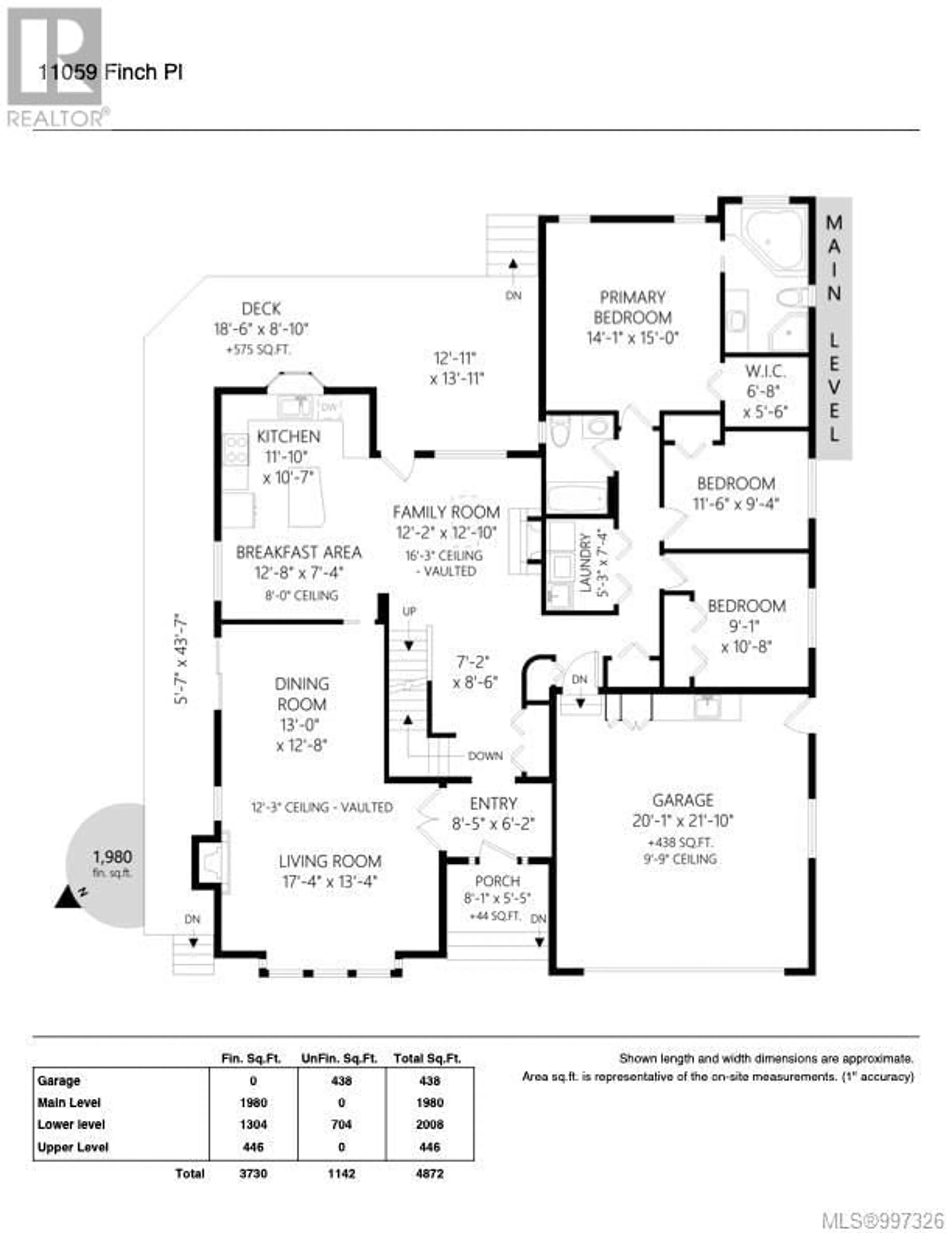 Floor plan for 11059 FINCH PLACE, Ladysmith British Columbia V9G1Y9