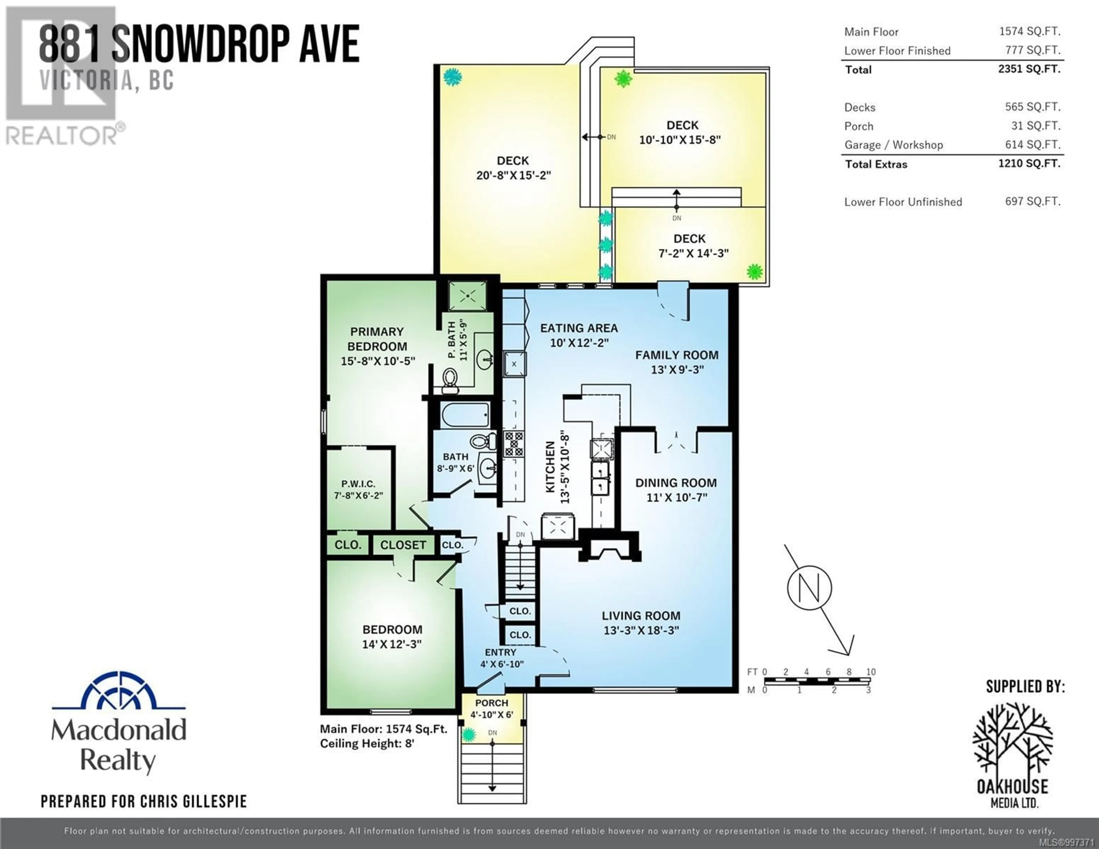 Floor plan for 881 SNOWDROP AVENUE, Saanich British Columbia V8Z2N5