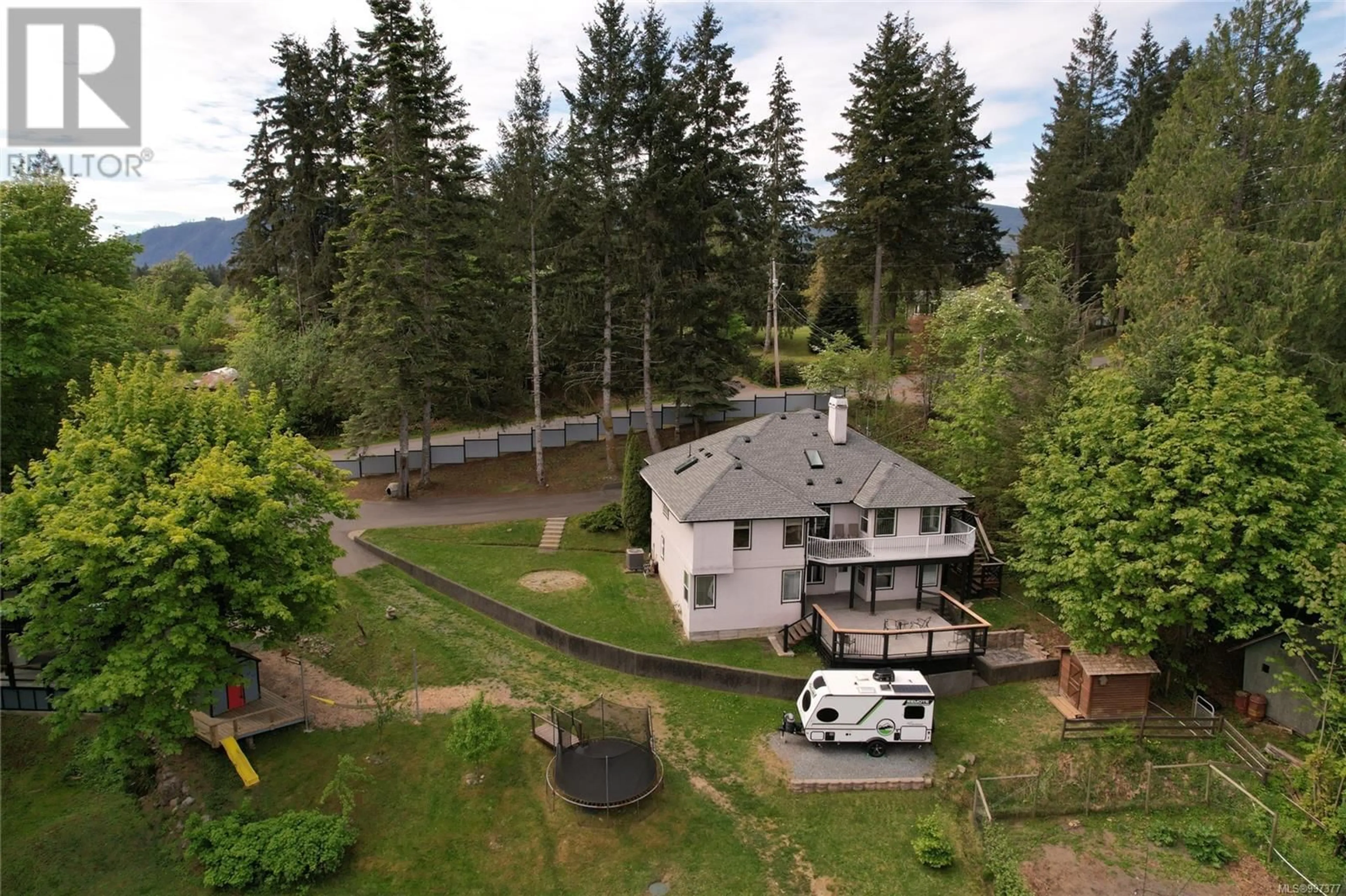 A pic from outside/outdoor area/front of a property/back of a property/a pic from drone, forest/trees view for 4011 CAMBRAI ROAD, Duncan British Columbia V9L6G1