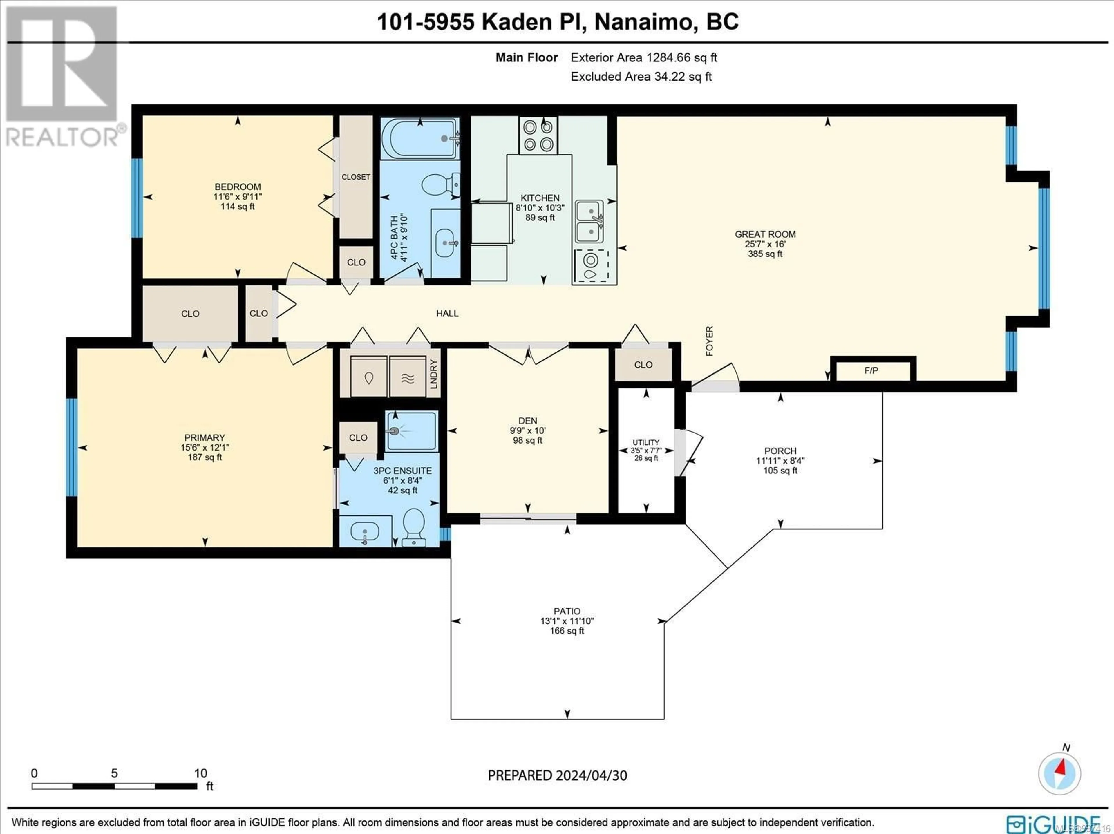 Floor plan for 101 - 5955 KADEN PLACE, Nanaimo British Columbia V9T0B5