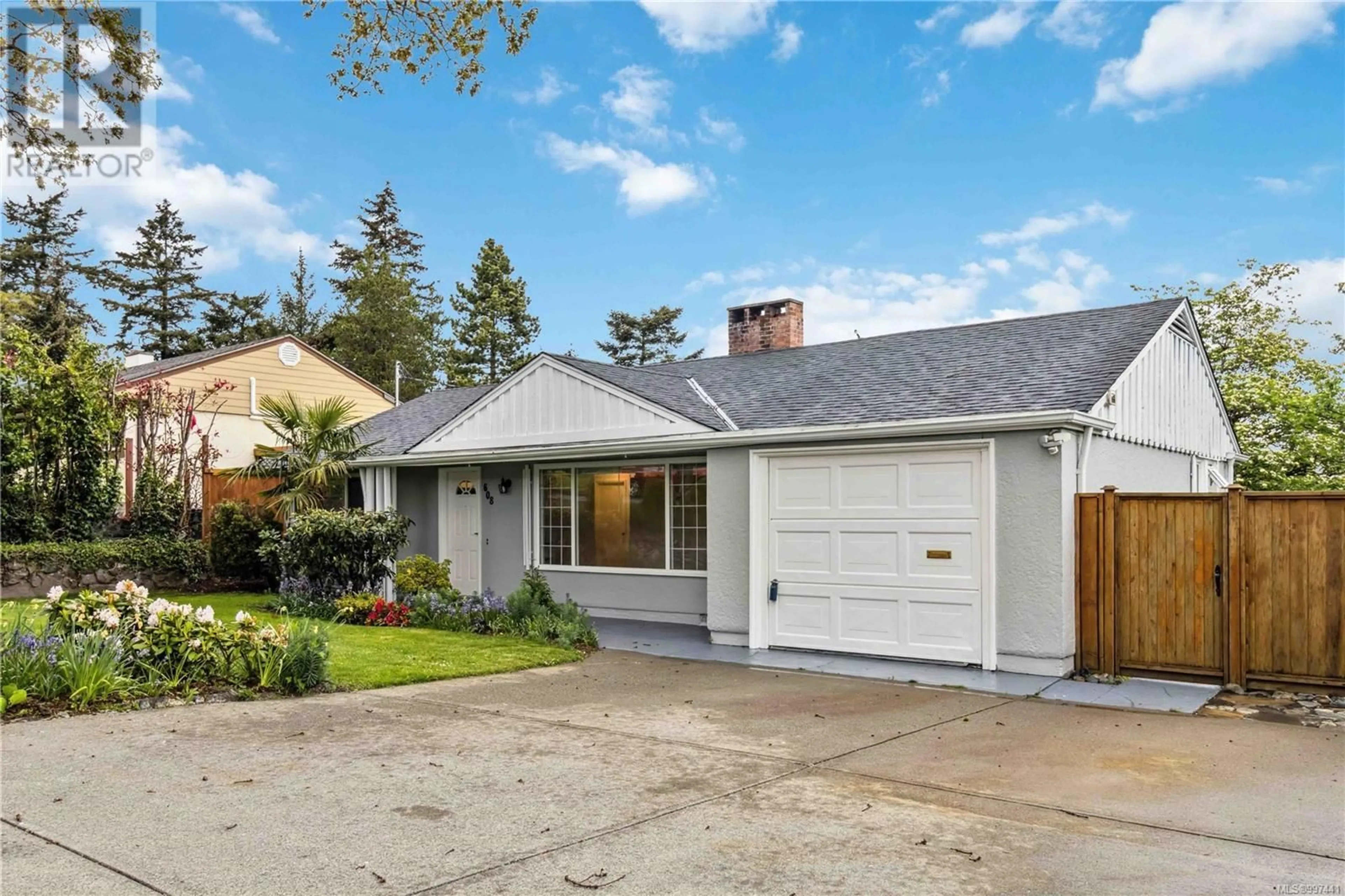 Home with vinyl exterior material, street for 608 LAMBIE DRIVE, Saanich British Columbia V8Z2L8