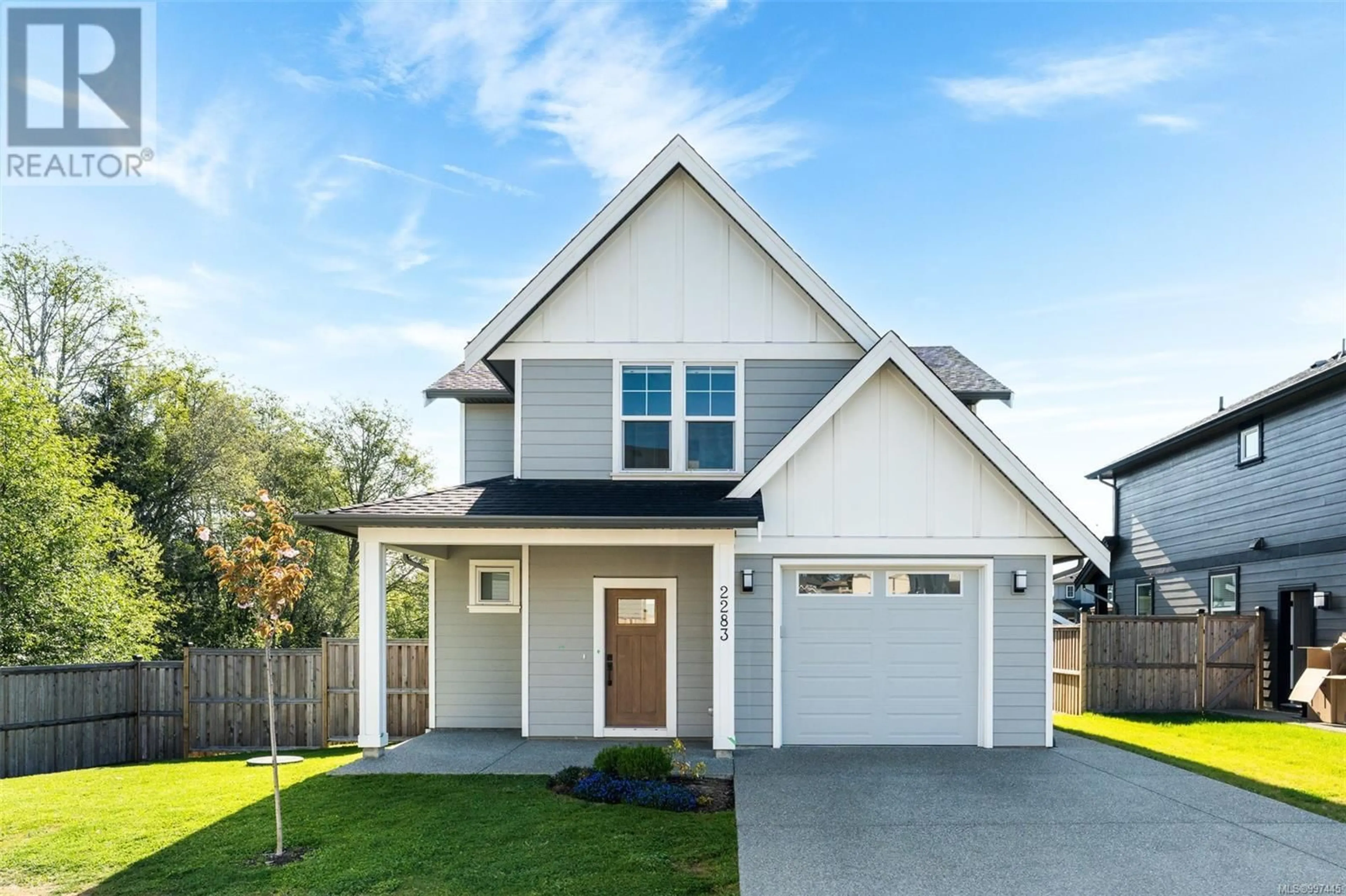 Home with vinyl exterior material, street for 2283 EVELYN LANE, Sooke British Columbia V9Z0W3