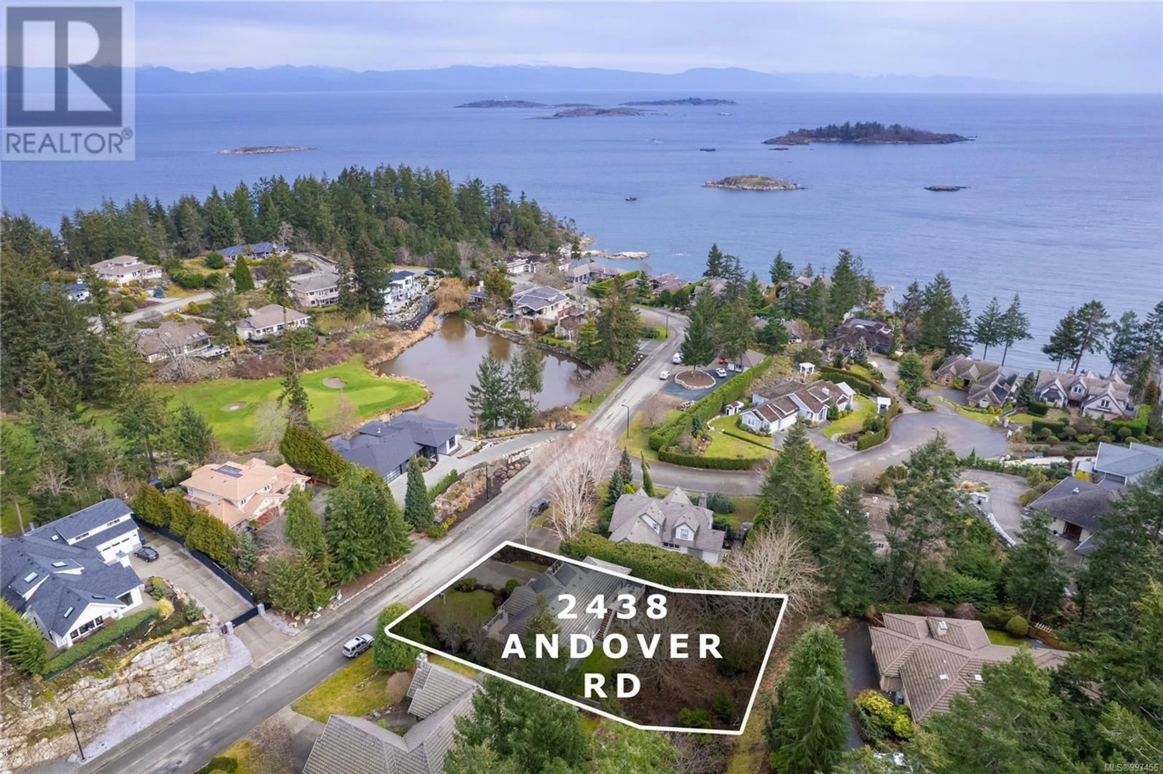 A pic from outside/outdoor area/front of a property/back of a property/a pic from drone, water/lake/river/ocean view for 2438 ANDOVER ROAD, Nanoose Bay British Columbia V9P9G9