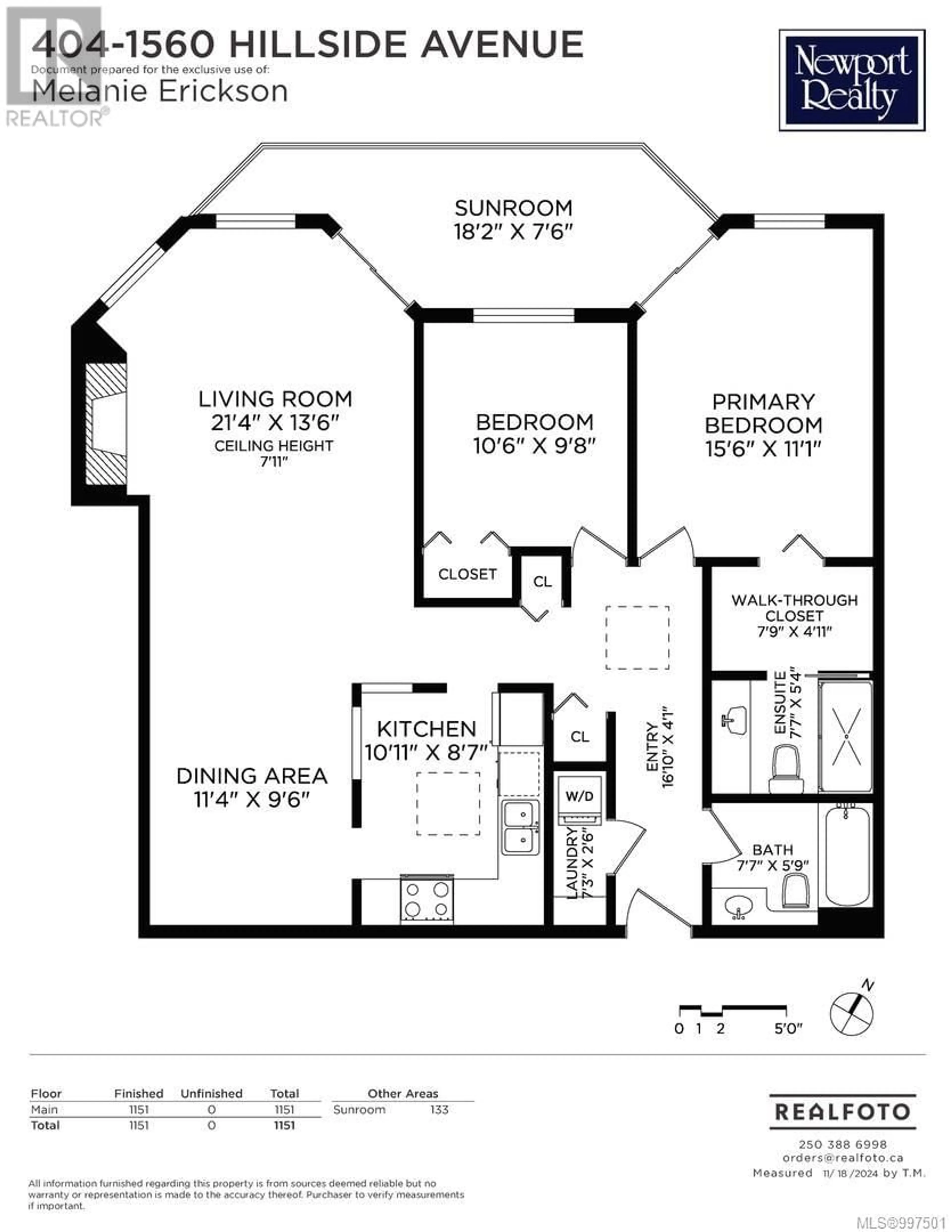 Floor plan for 404 - 1560 HILLSIDE AVENUE, Victoria British Columbia V8T5B8