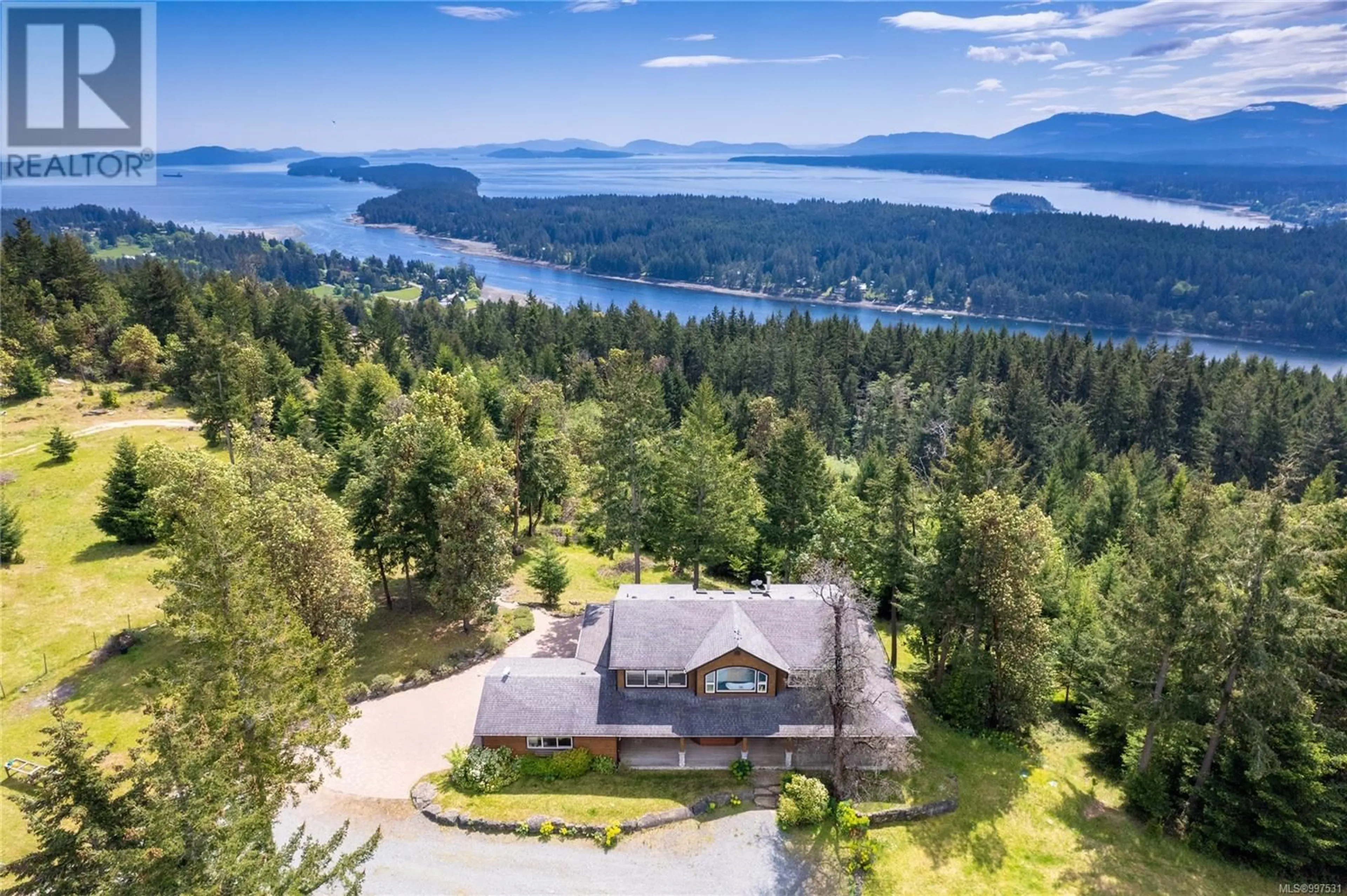 A pic from outside/outdoor area/front of a property/back of a property/a pic from drone, water/lake/river/ocean view for 1495 COATS DRIVE, Gabriola Island British Columbia V0R1X6