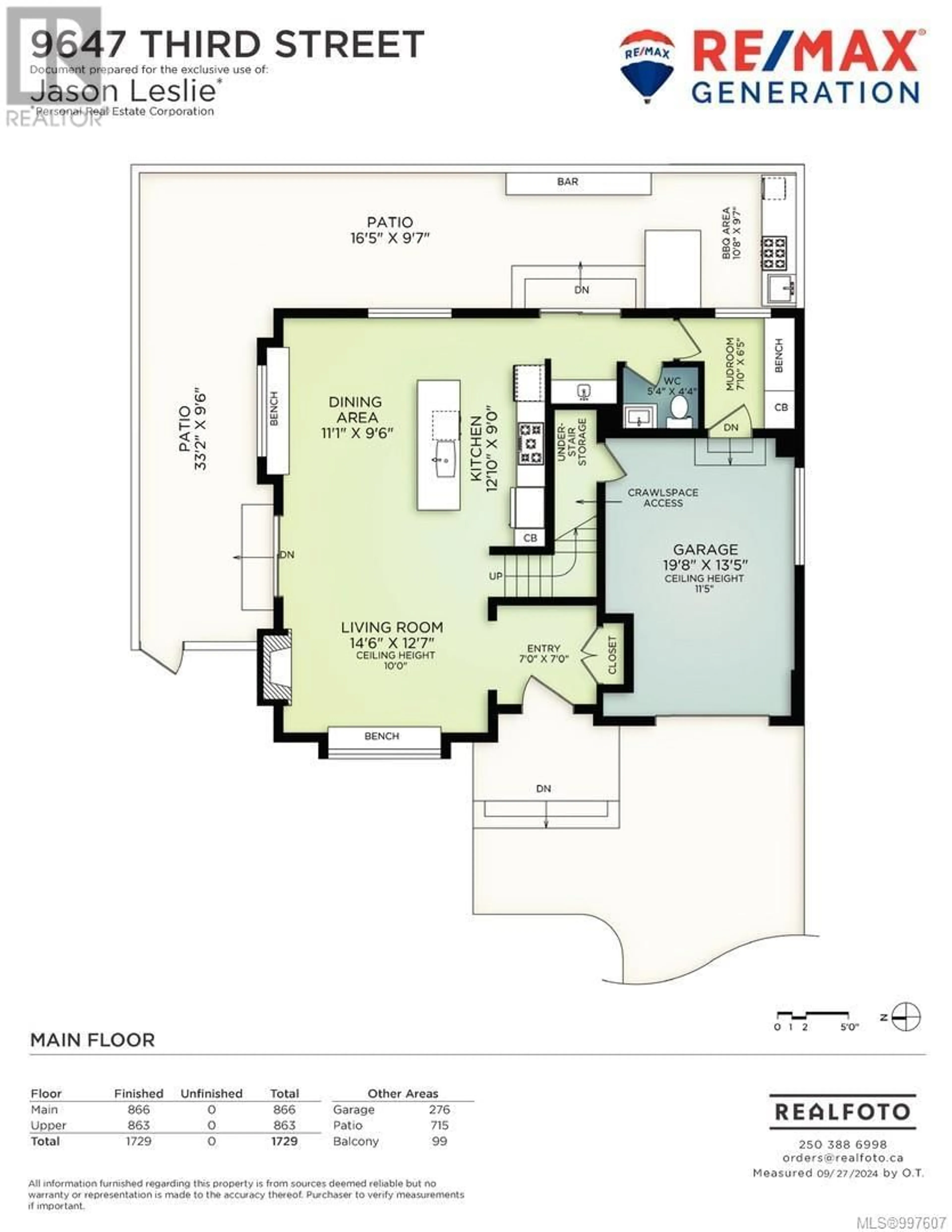 Floor plan for 9647 THIRD STREET, Sidney British Columbia V9L1V4