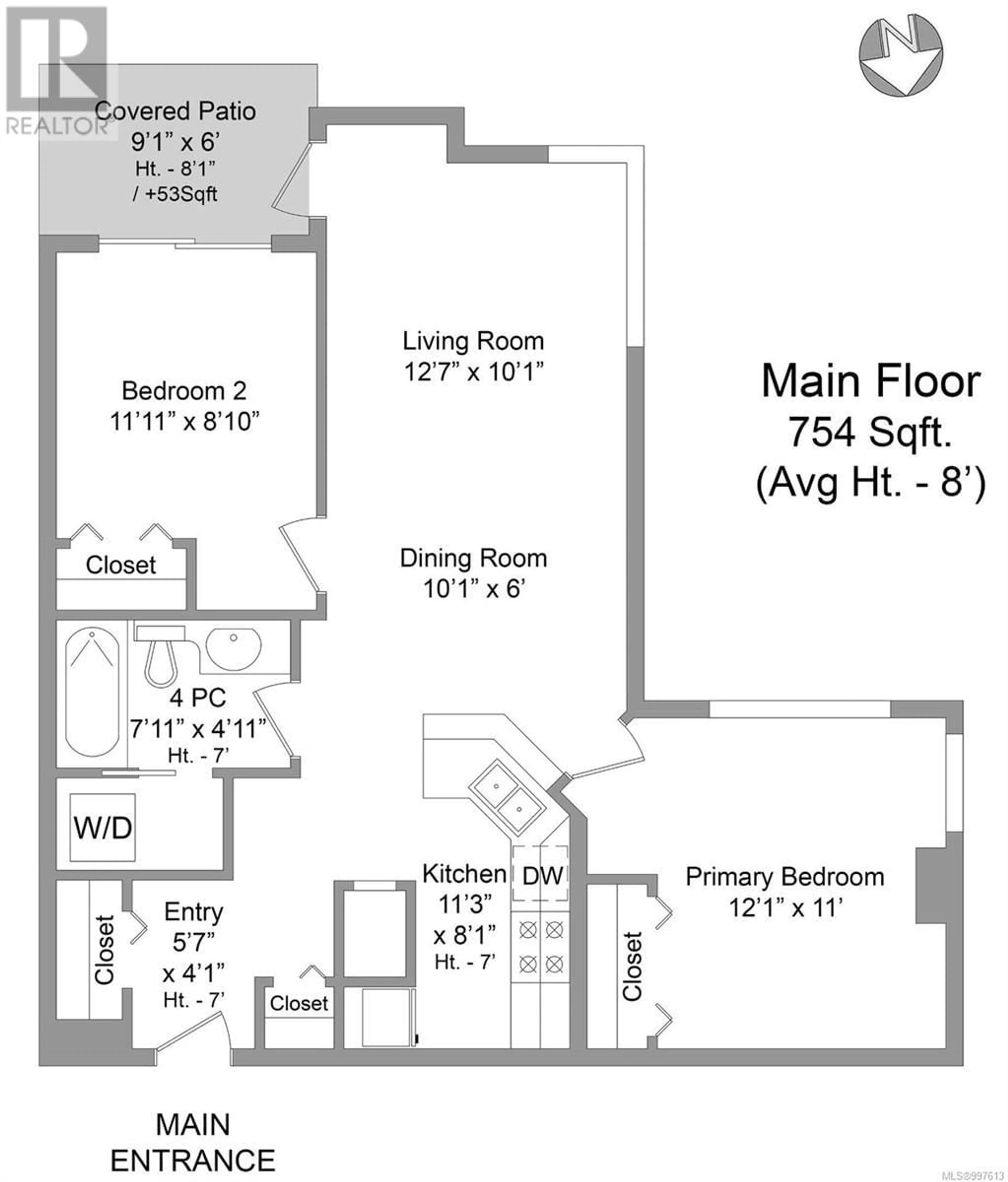 Floor plan for 1206 - 930 YATES STREET, Victoria British Columbia V8V4Z3