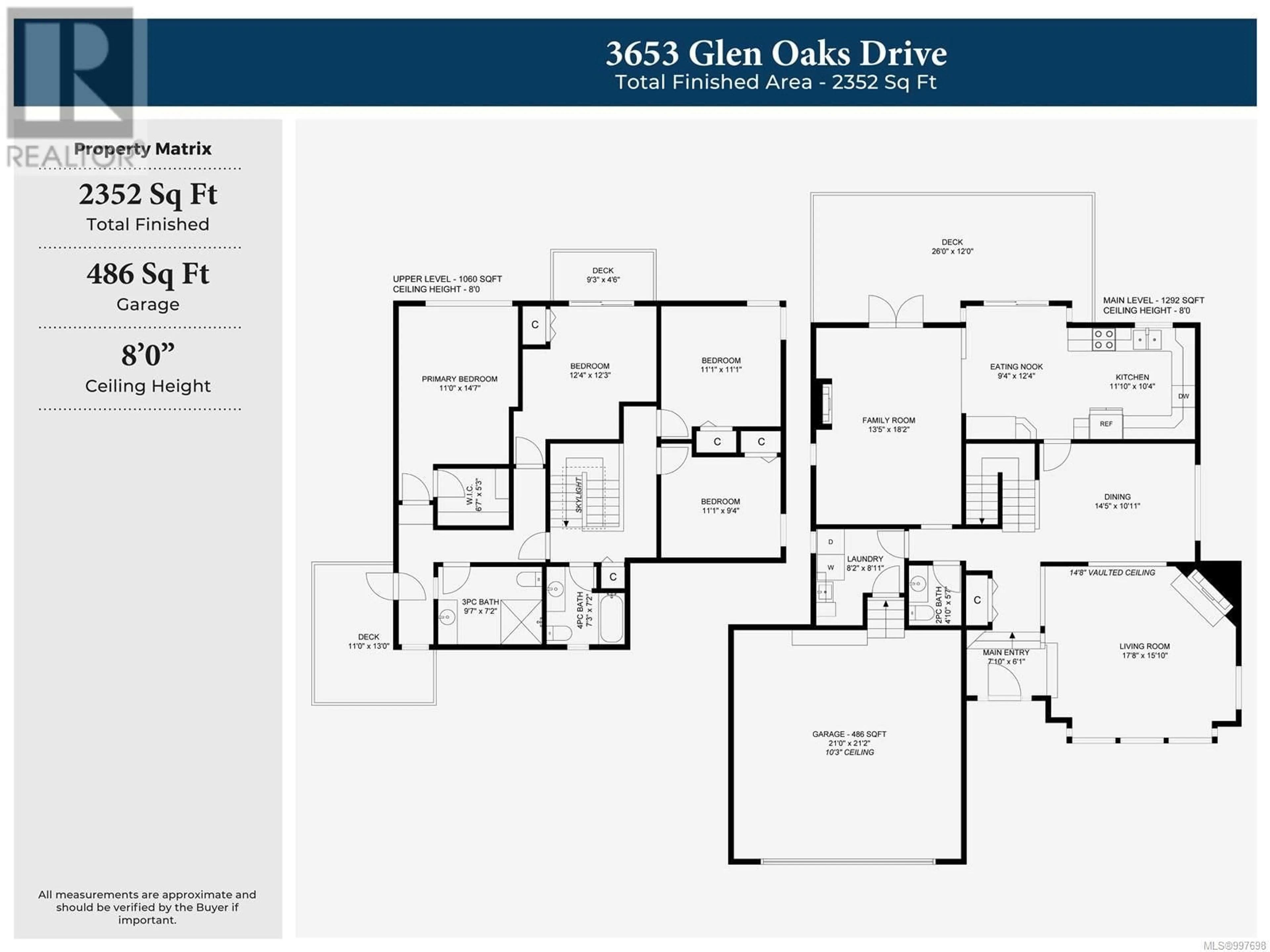 Floor plan for 3653 GLEN OAKS DRIVE, Nanaimo British Columbia V9T5L3