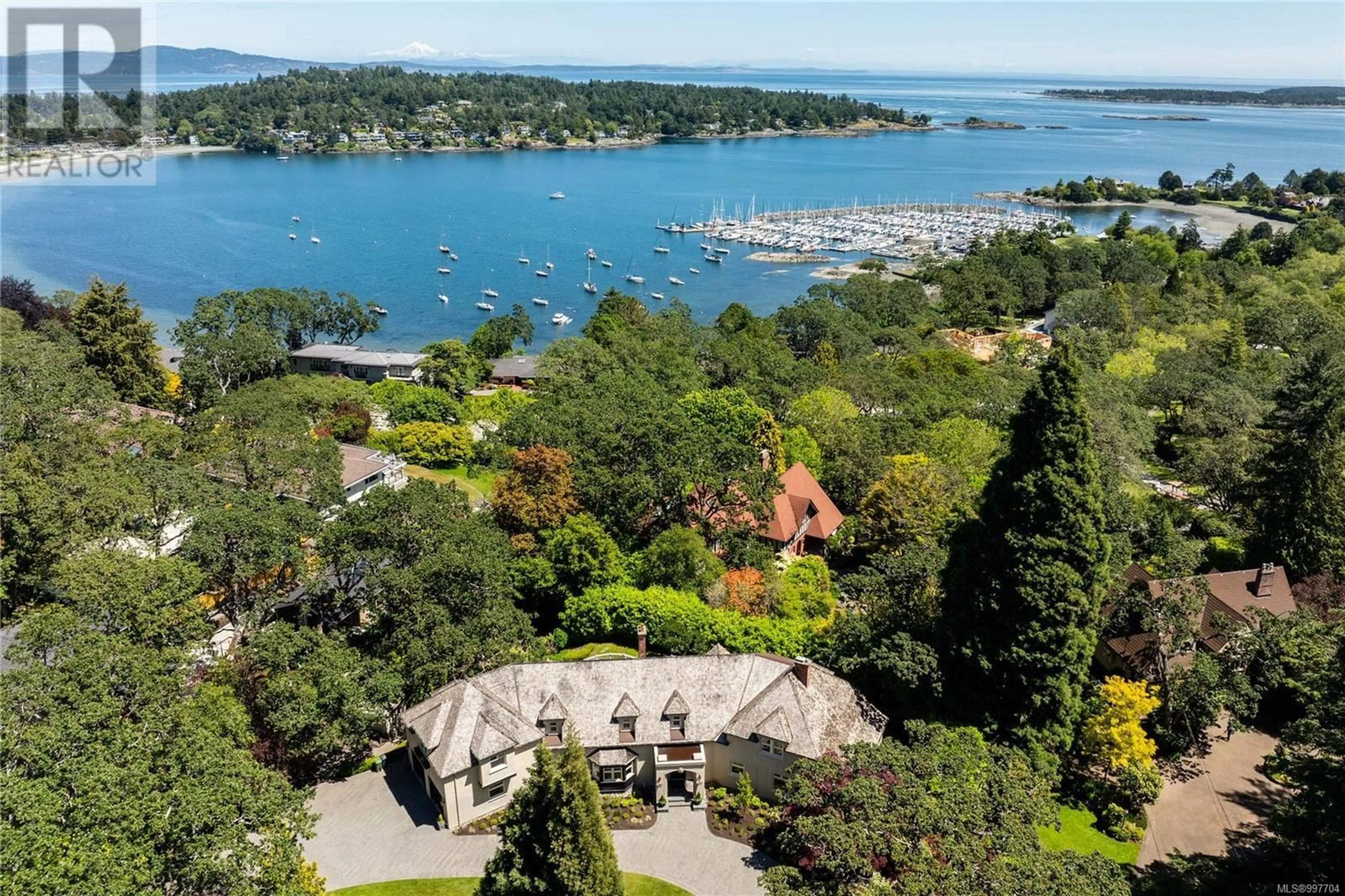 A pic from outside/outdoor area/front of a property/back of a property/a pic from drone, water/lake/river/ocean view for 3525 UPPER TERRACE ROAD, Oak Bay British Columbia V8R6E8