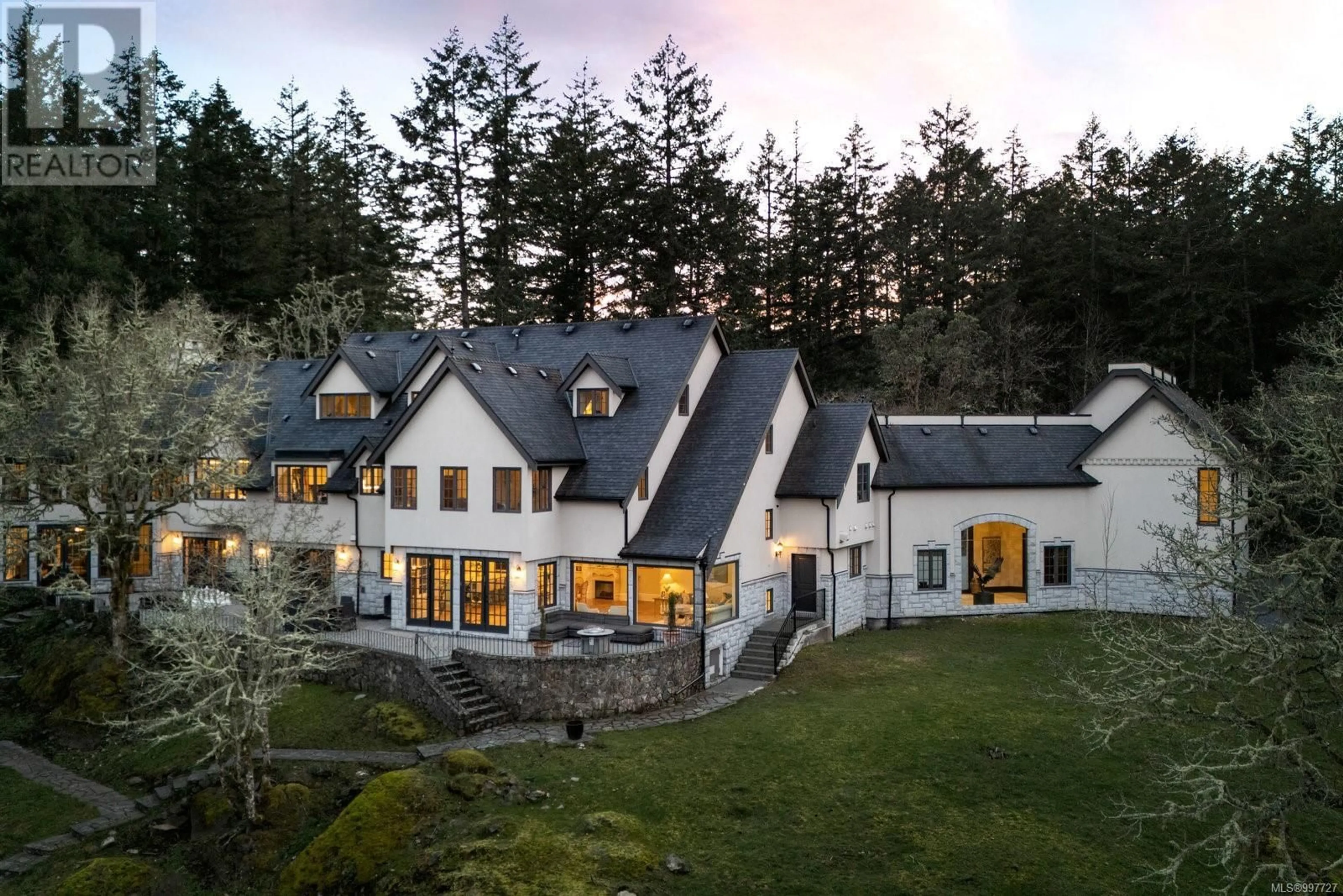 A pic from outside/outdoor area/front of a property/back of a property/a pic from drone, mountain view for 1708 WOODSEND DRIVE, Saanich British Columbia V9E1H7