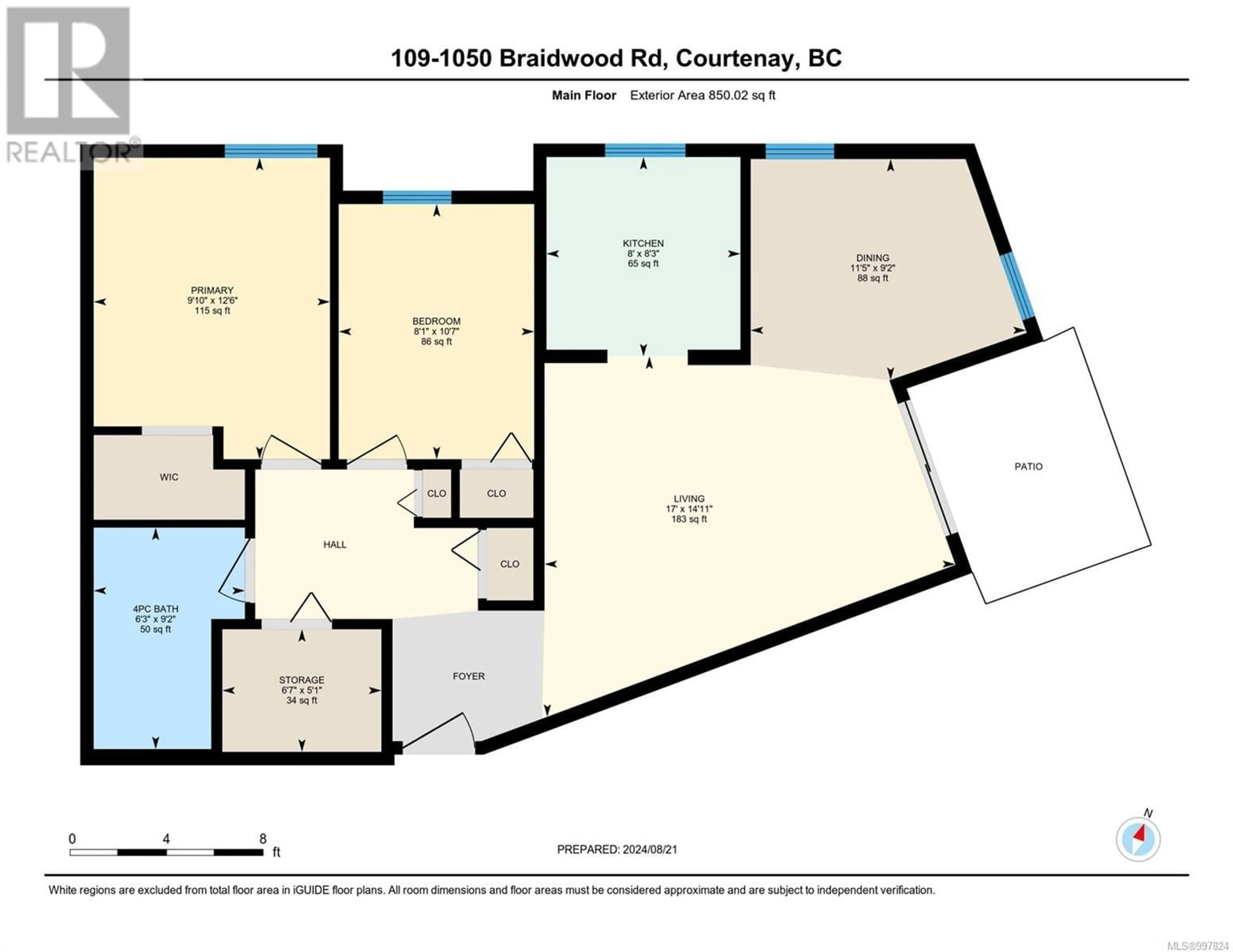 Floor plan for 109 - 1050 BRAIDWOOD ROAD, Courtenay British Columbia V9N3R9