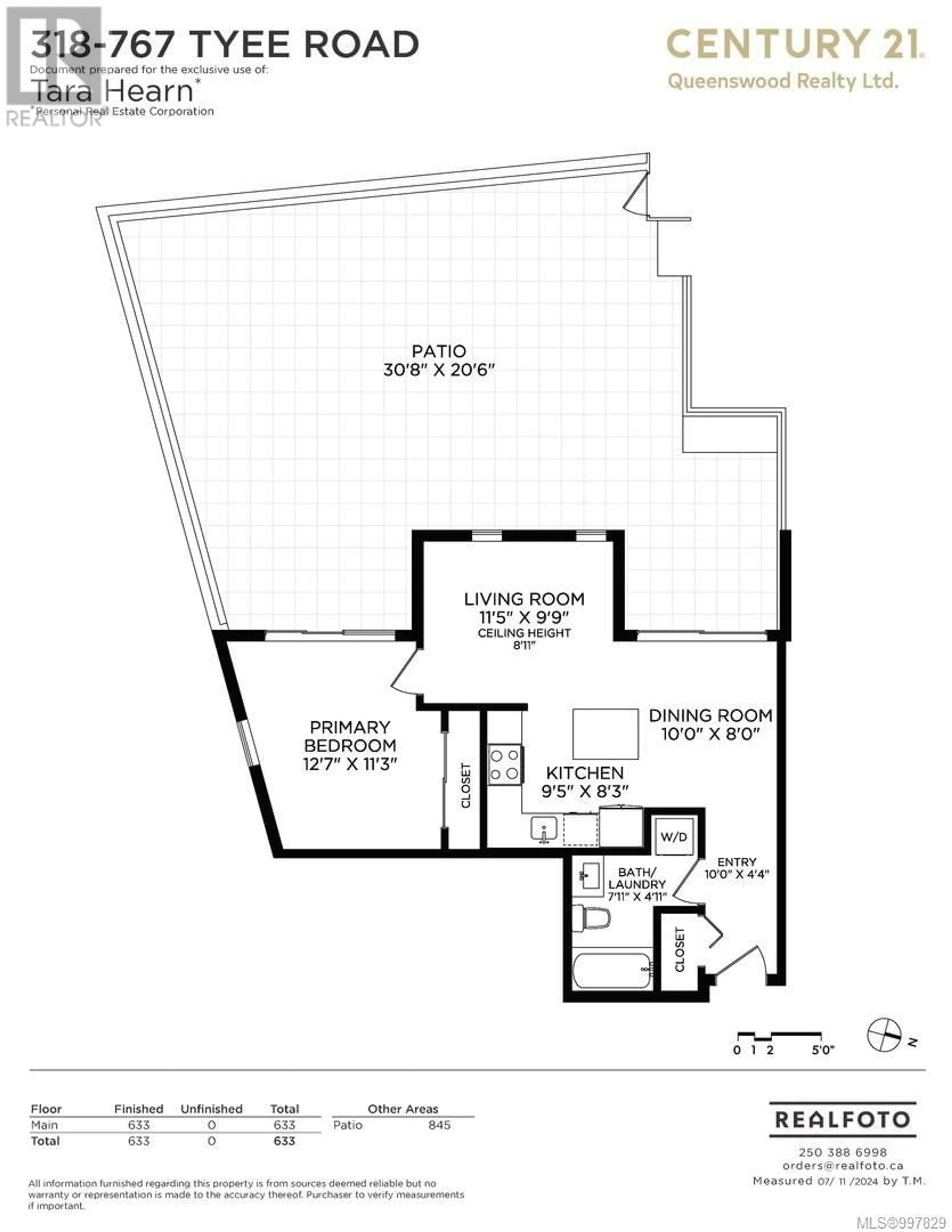Floor plan for 318 - 767 TYEE ROAD, Victoria British Columbia V9A0G5