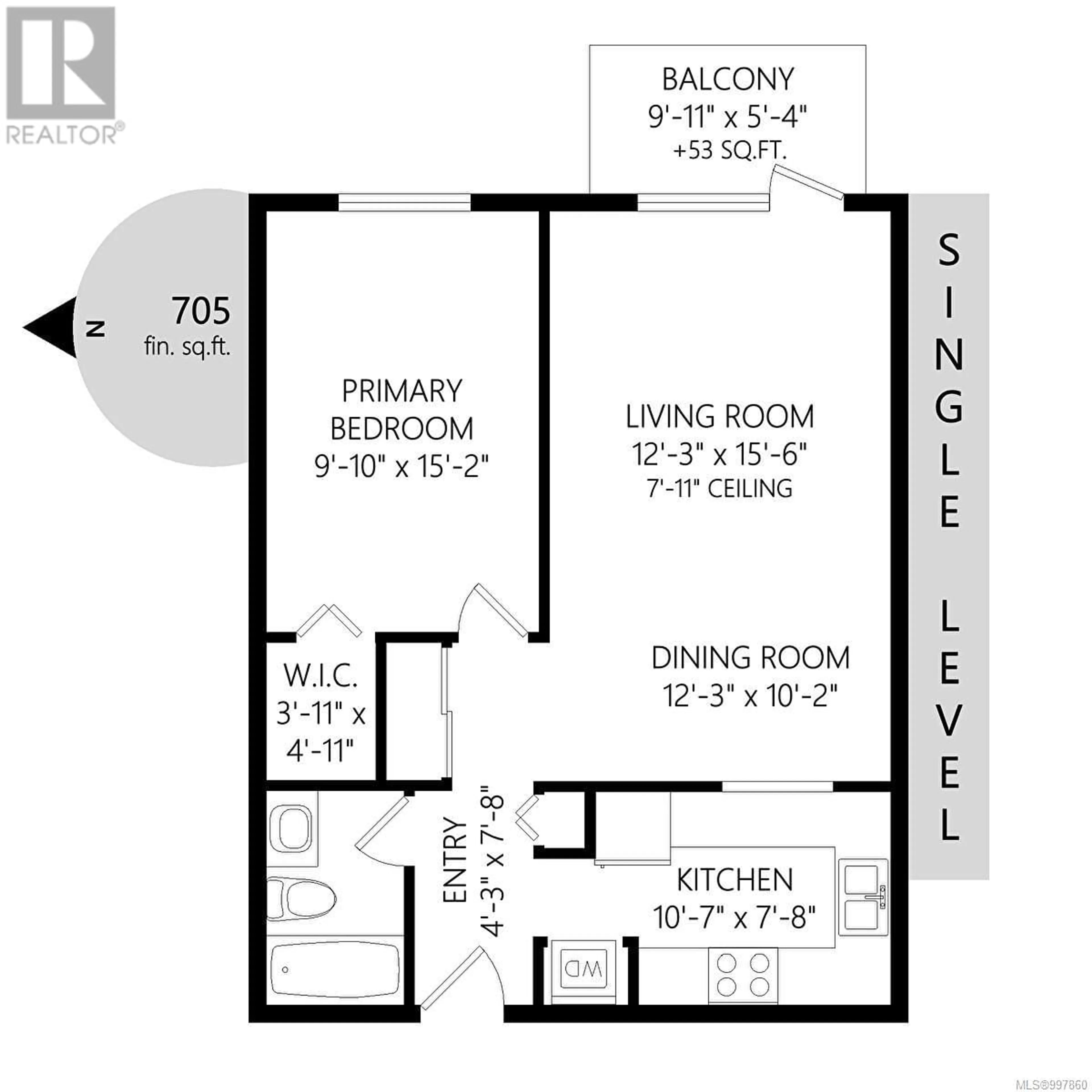 Floor plan for 306 - 2647 GRAHAM STREET, Victoria British Columbia V8T3Y8