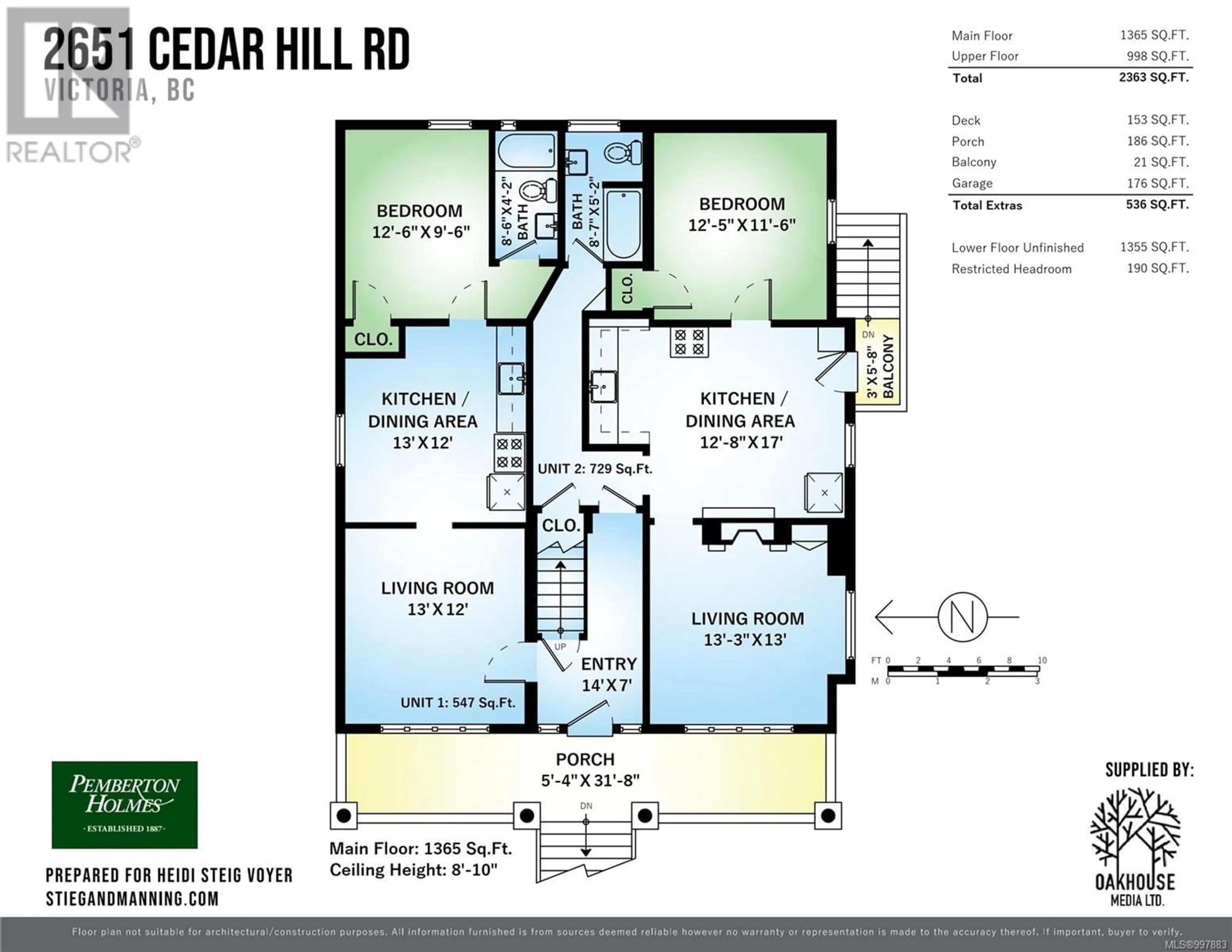 Floor plan for 2651 CEDAR HILL ROAD, Victoria British Columbia V8T3H1