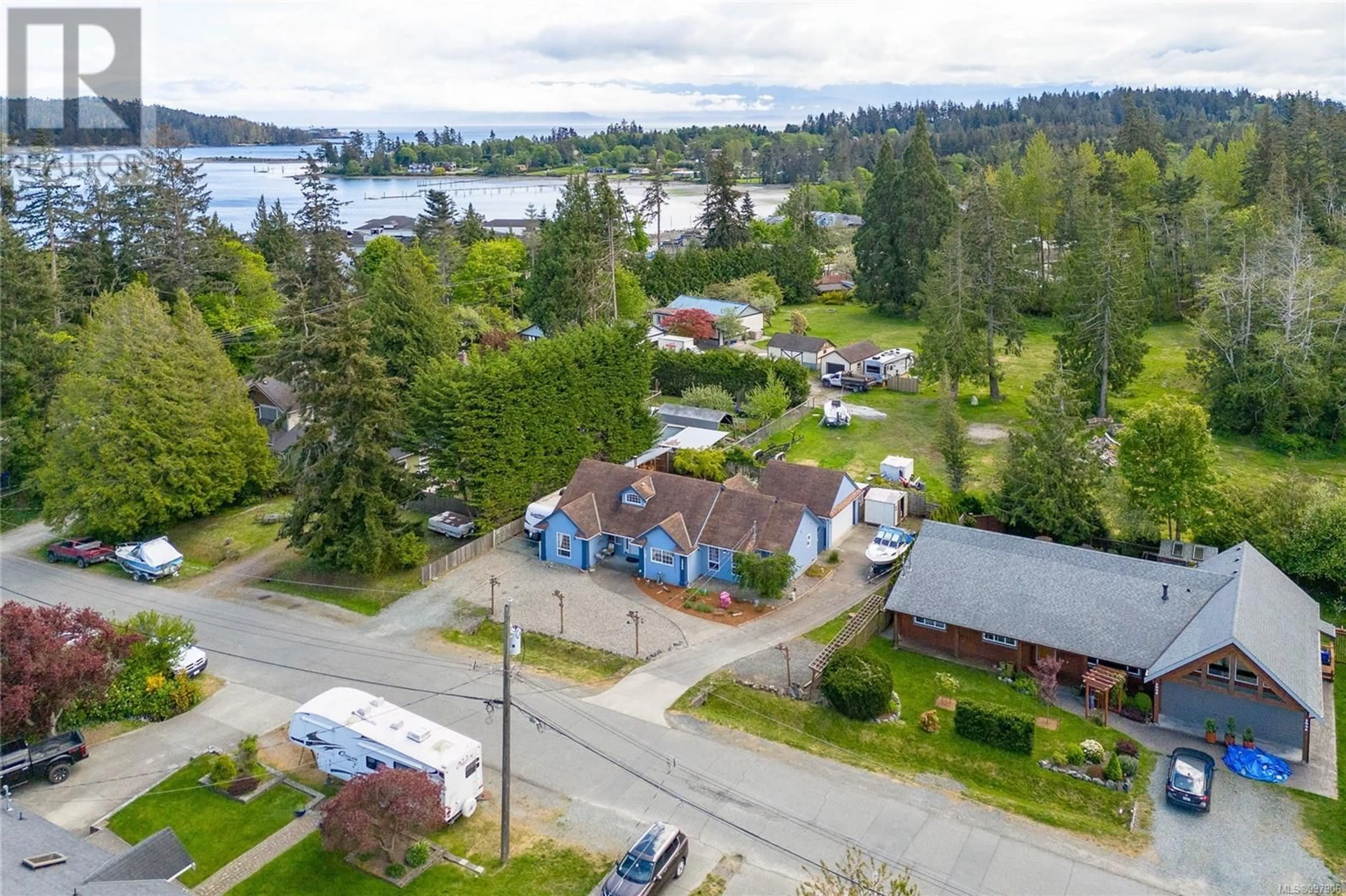 A pic from outside/outdoor area/front of a property/back of a property/a pic from drone, water/lake/river/ocean view for 1846 TOMINNY ROAD, Sooke British Columbia V0S1N0