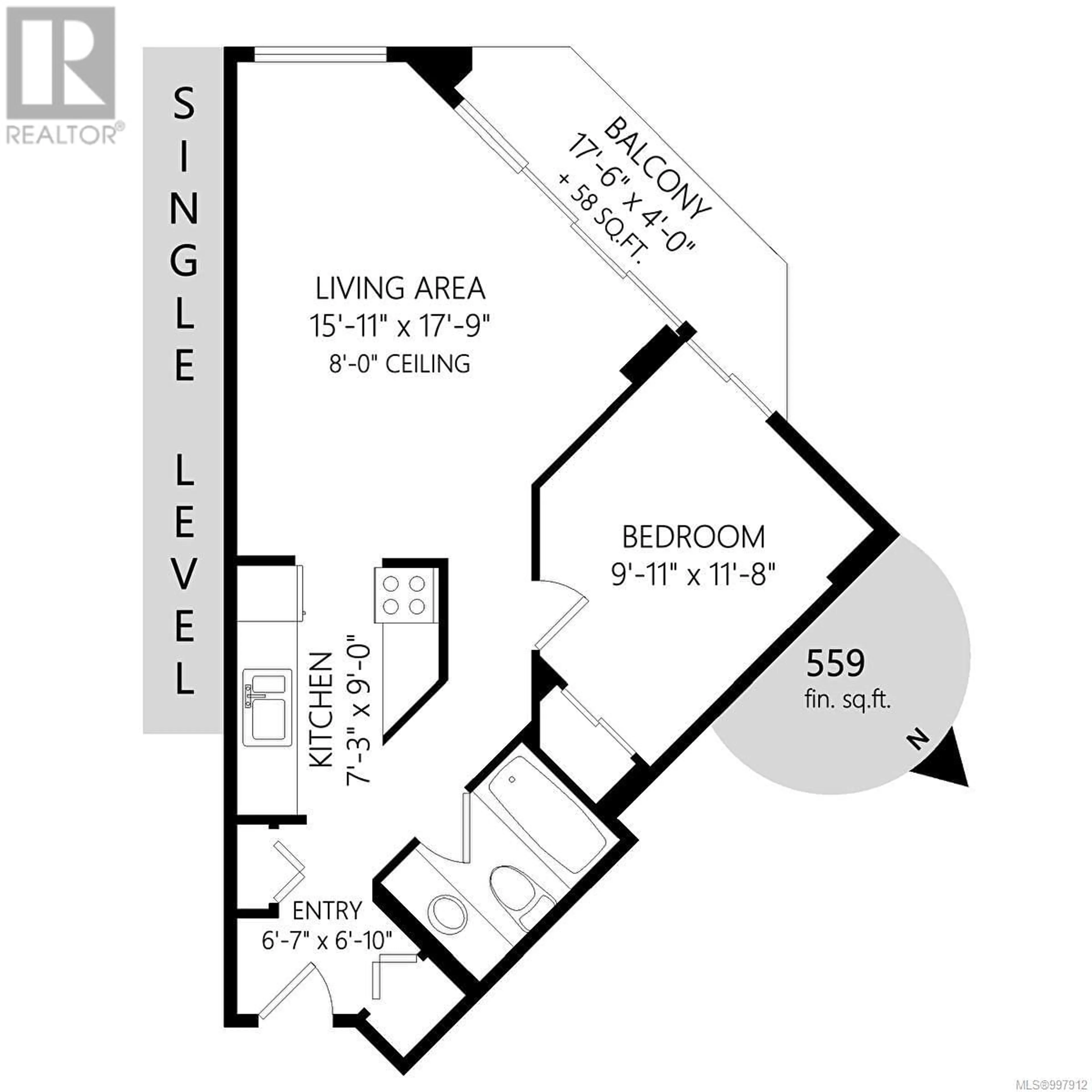 Floor plan for 502 - 620 TORONTO STREET, Victoria British Columbia V8V1P7