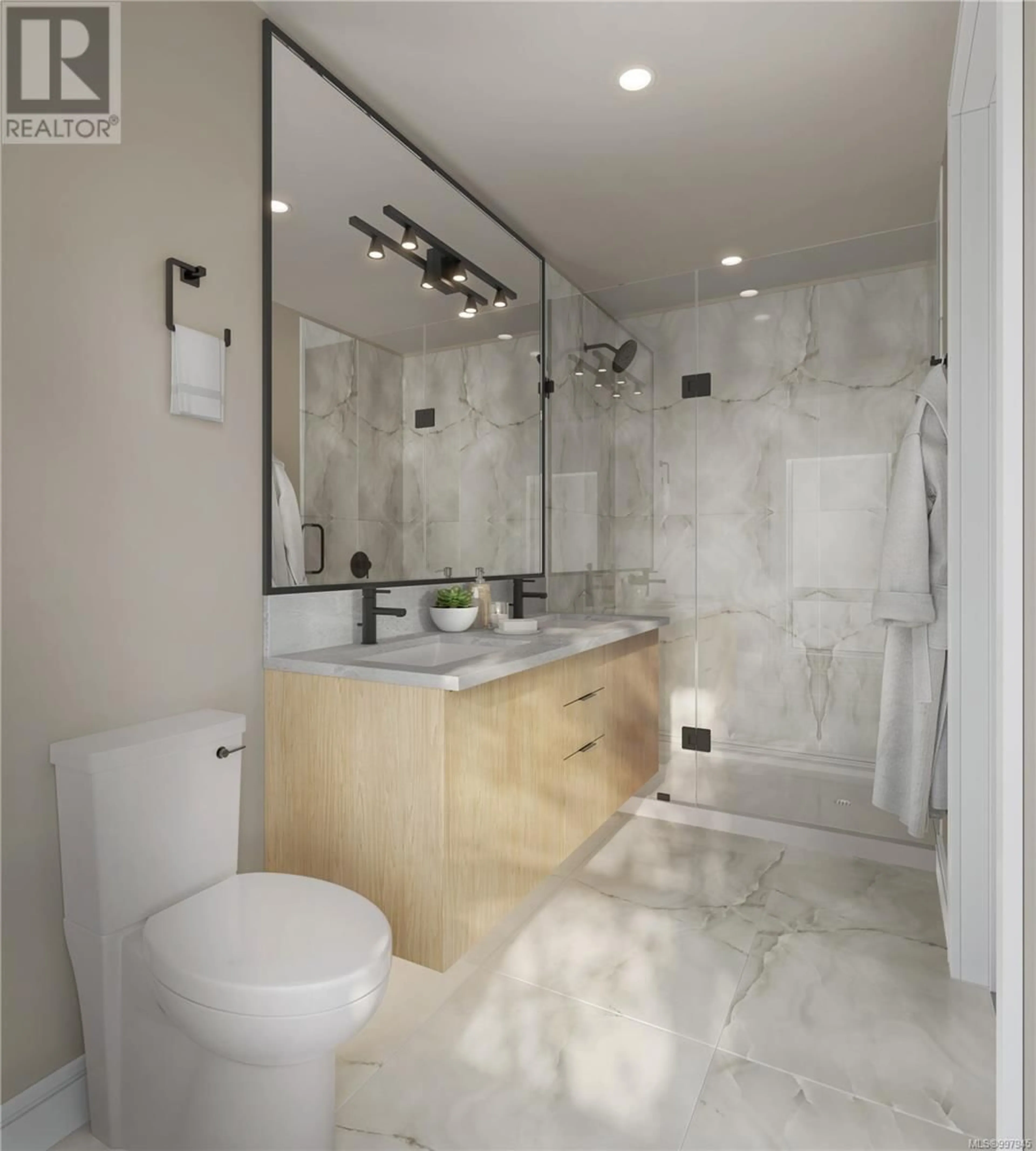 Contemporary bathroom, ceramic/tile floor for 102 - 1810 SELENITE PLACE, Langford British Columbia V9B7E2
