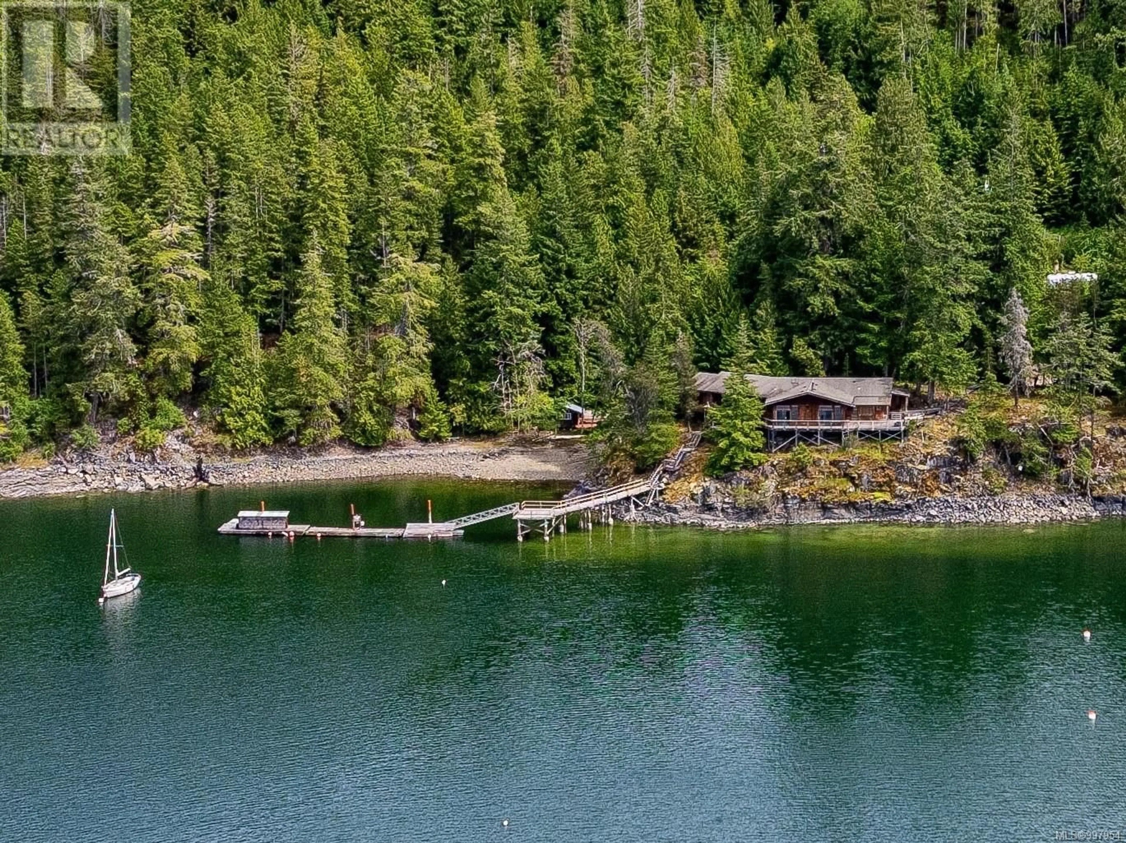 A pic from outside/outdoor area/front of a property/back of a property/a pic from drone, water/lake/river/ocean view for 1305 GORGE HARBOUR ROAD, Cortes Island British Columbia V0P1Z0