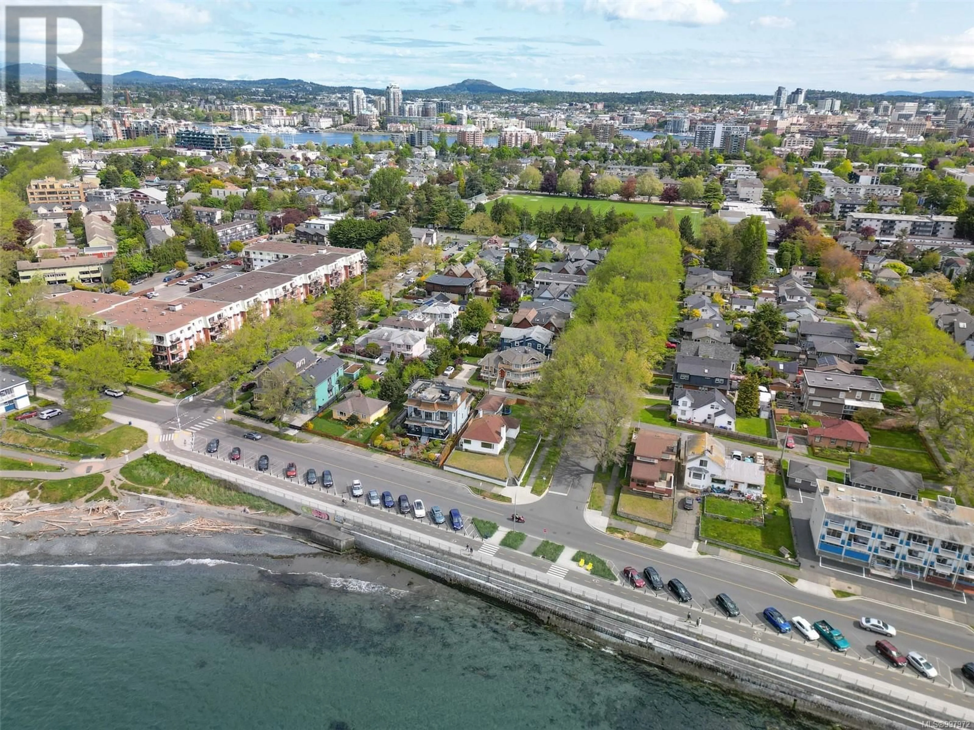 A pic from outside/outdoor area/front of a property/back of a property/a pic from drone, water/lake/river/ocean view for 12 PILOT STREET, Victoria British Columbia V8V2A4