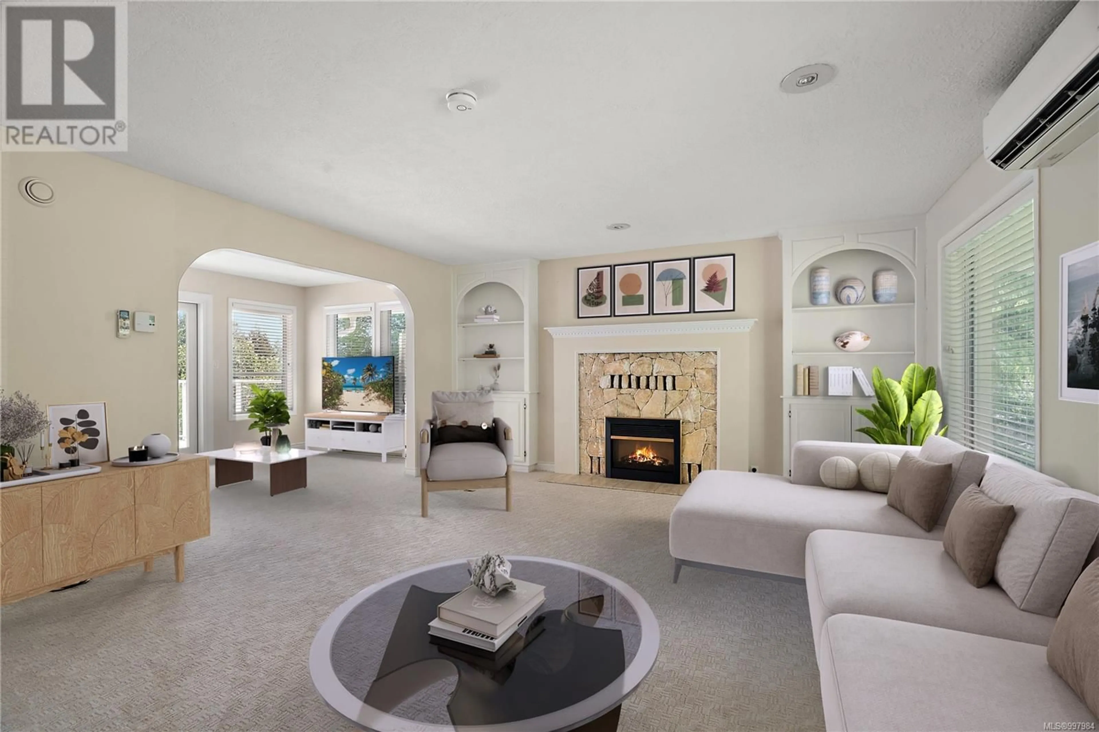 Living room with furniture, ceramic/tile floor for 8612 ECHO PLACE EAST, North Saanich British Columbia V8L5C7