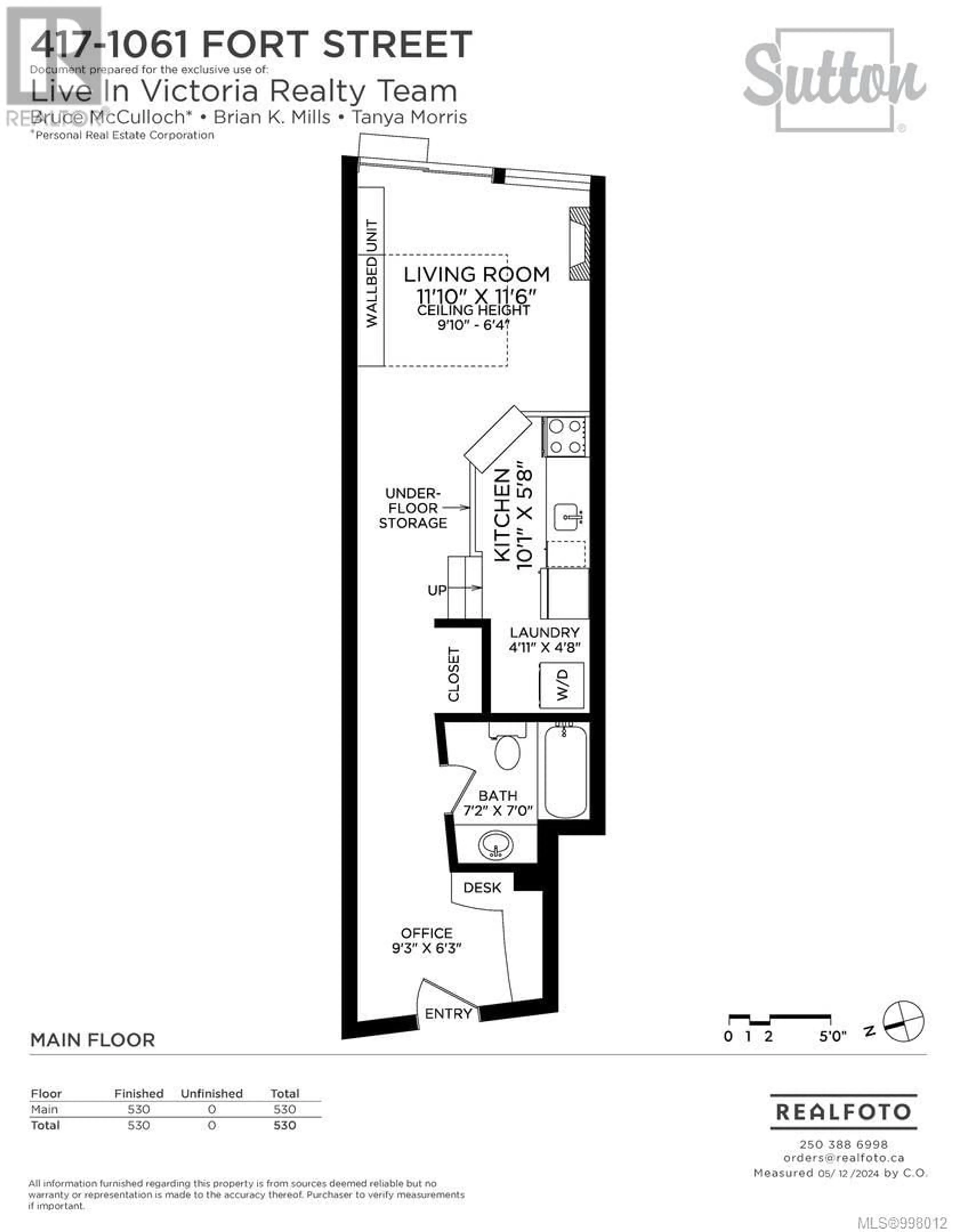 Floor plan for 417 - 1061 FORT STREET, Victoria British Columbia V8V5A1