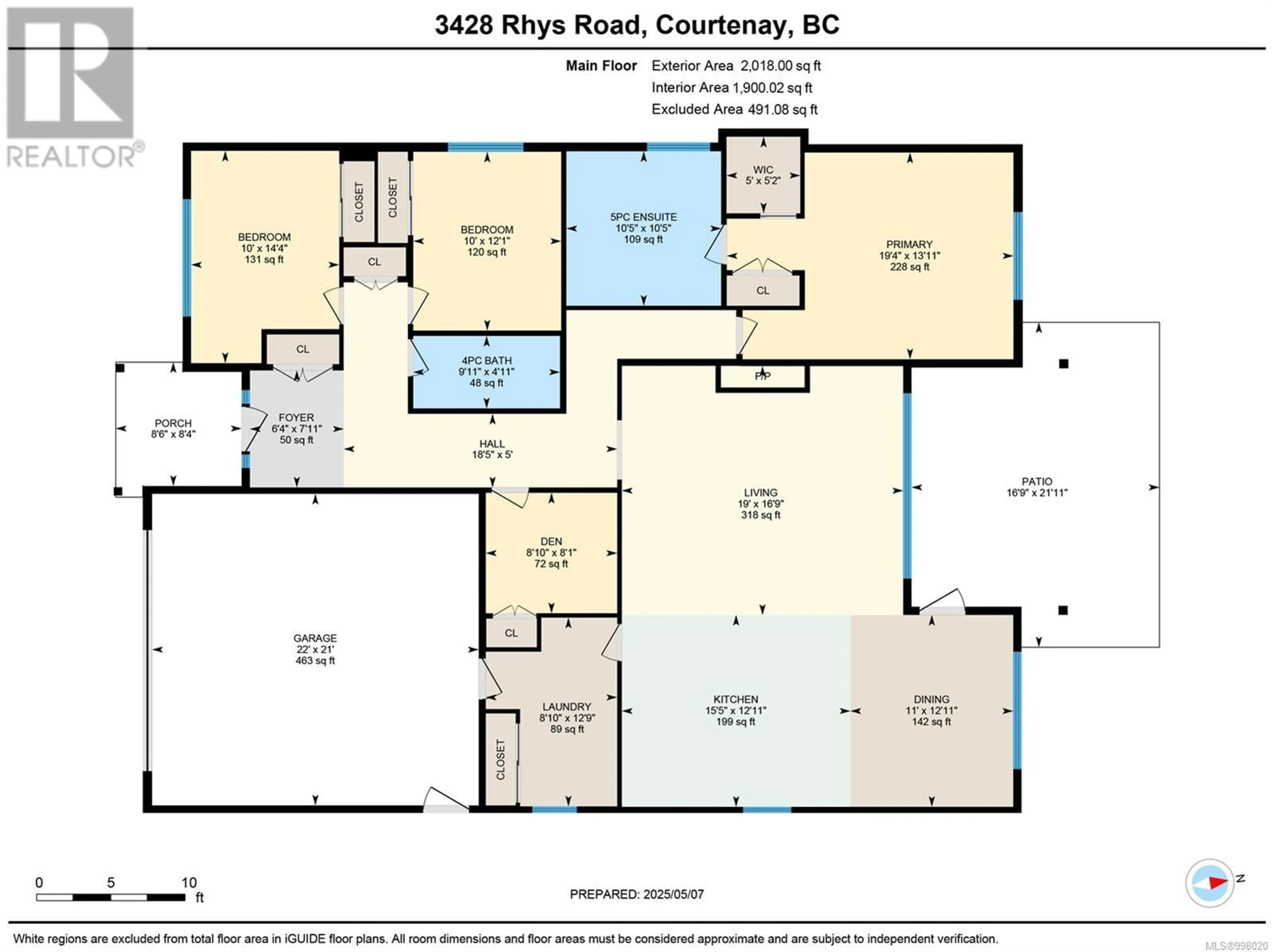 Floor plan for 3428 RHYS ROAD, Courtenay British Columbia V9N7G3