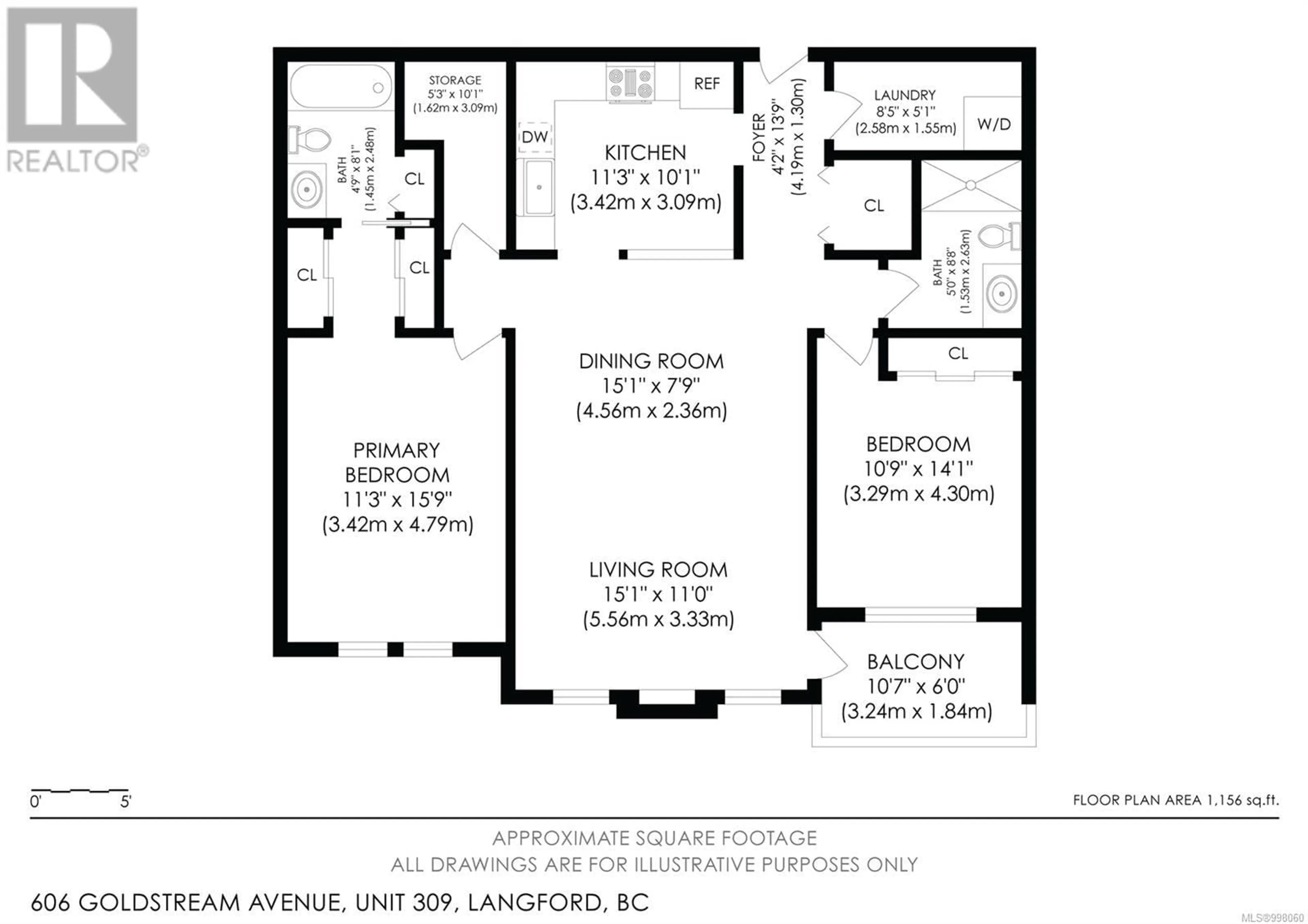 Floor plan for 309 - 606 GOLDSTREAM AVENUE, Langford British Columbia V9B2W8