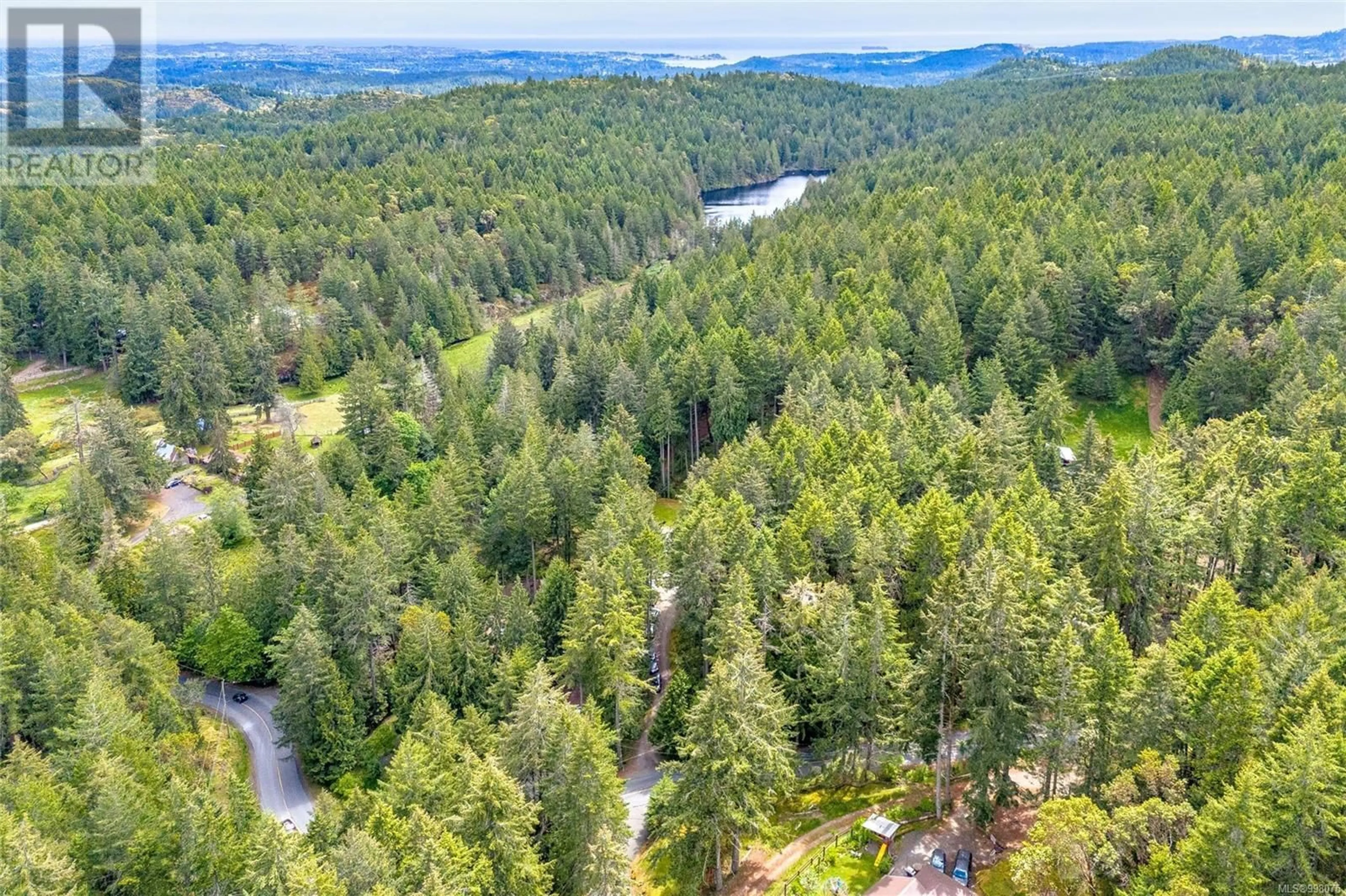 A pic from outside/outdoor area/front of a property/back of a property/a pic from drone, forest/trees view for 5395 MUNN ROAD, Highlands British Columbia V9E1G8