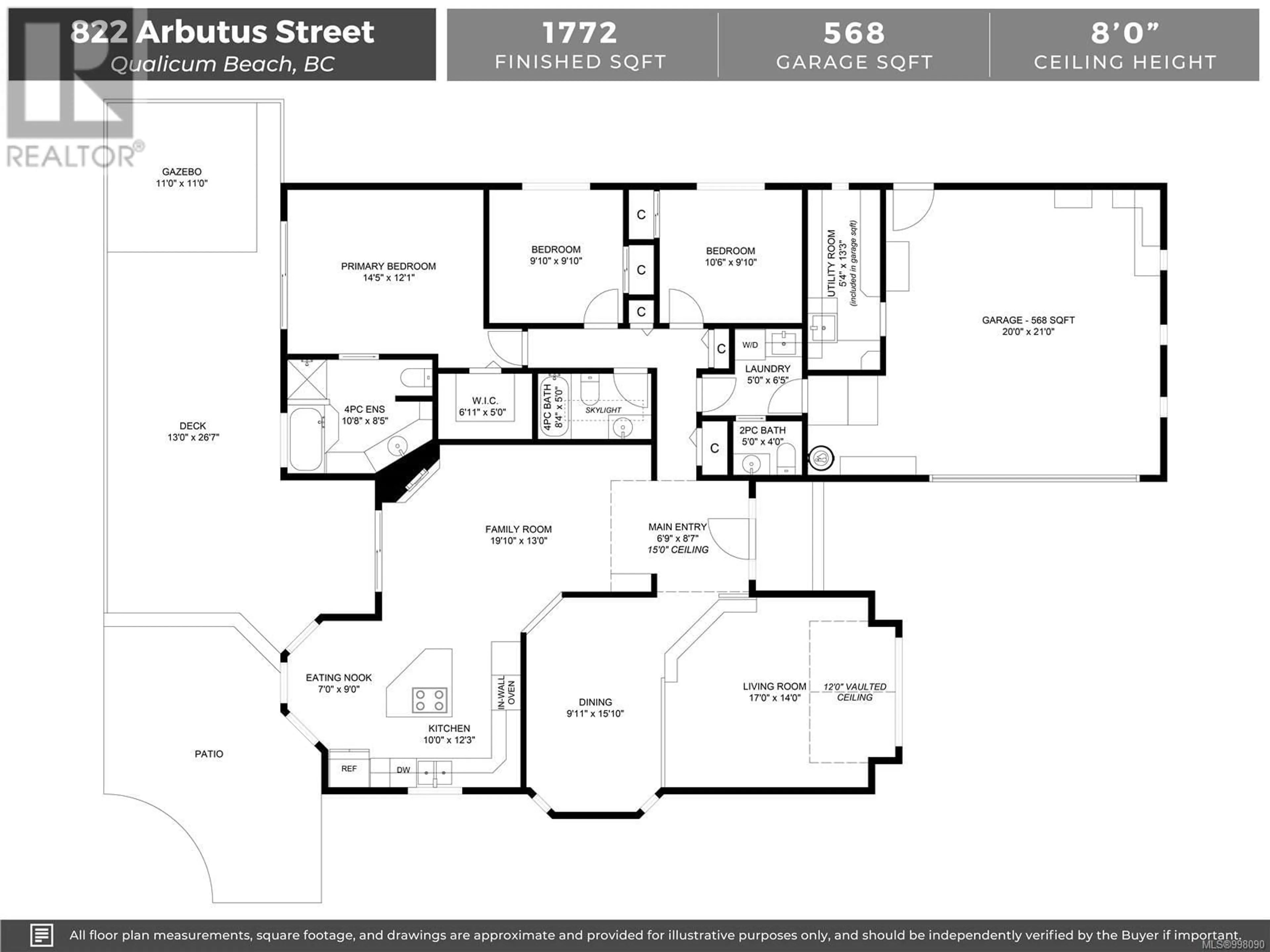 Floor plan for 822 ARBUTUS STREET, Qualicum Beach British Columbia V9K2L4