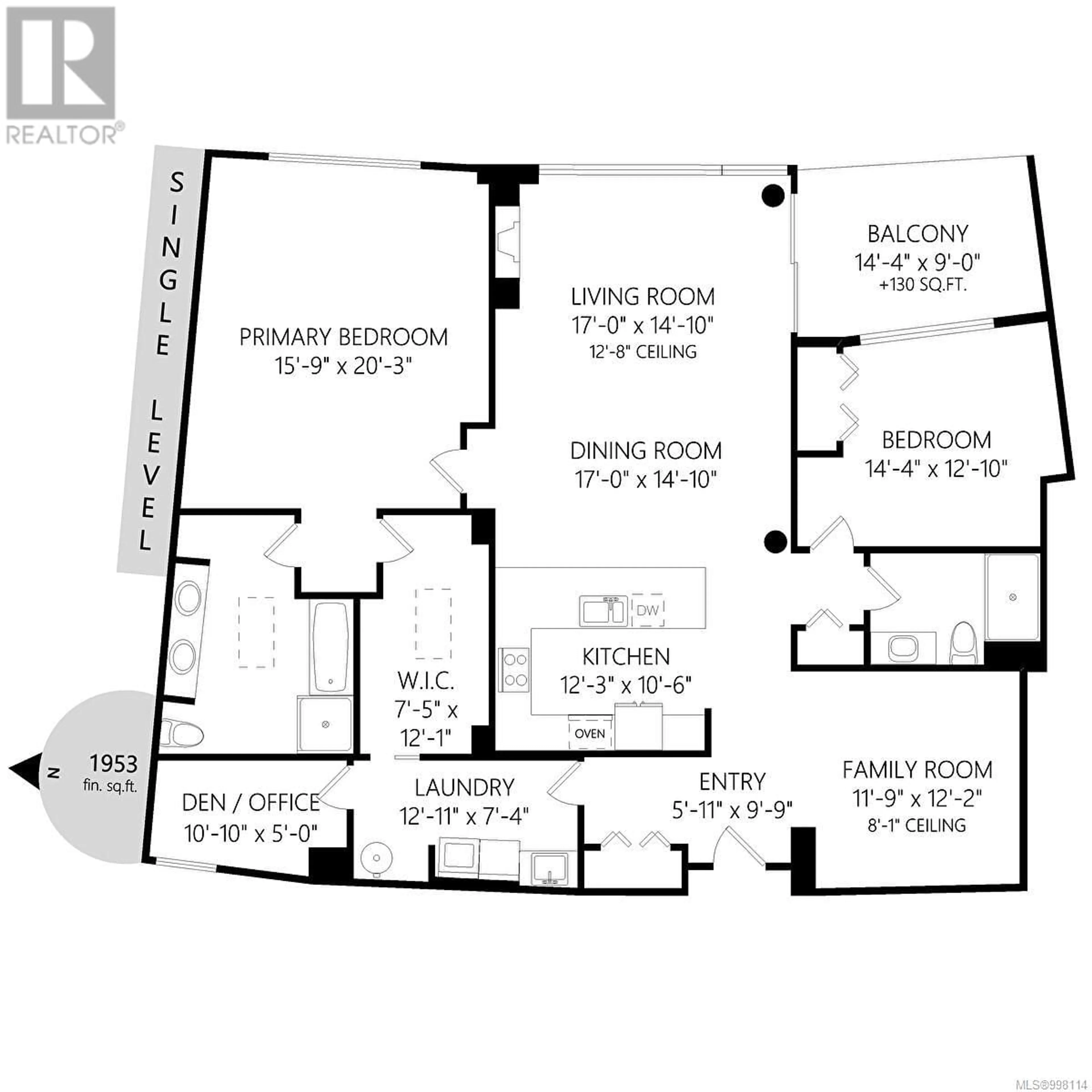 Floor plan for 203 - 758 SAYWARD HILL TERRACE, Saanich British Columbia V8Y3K1