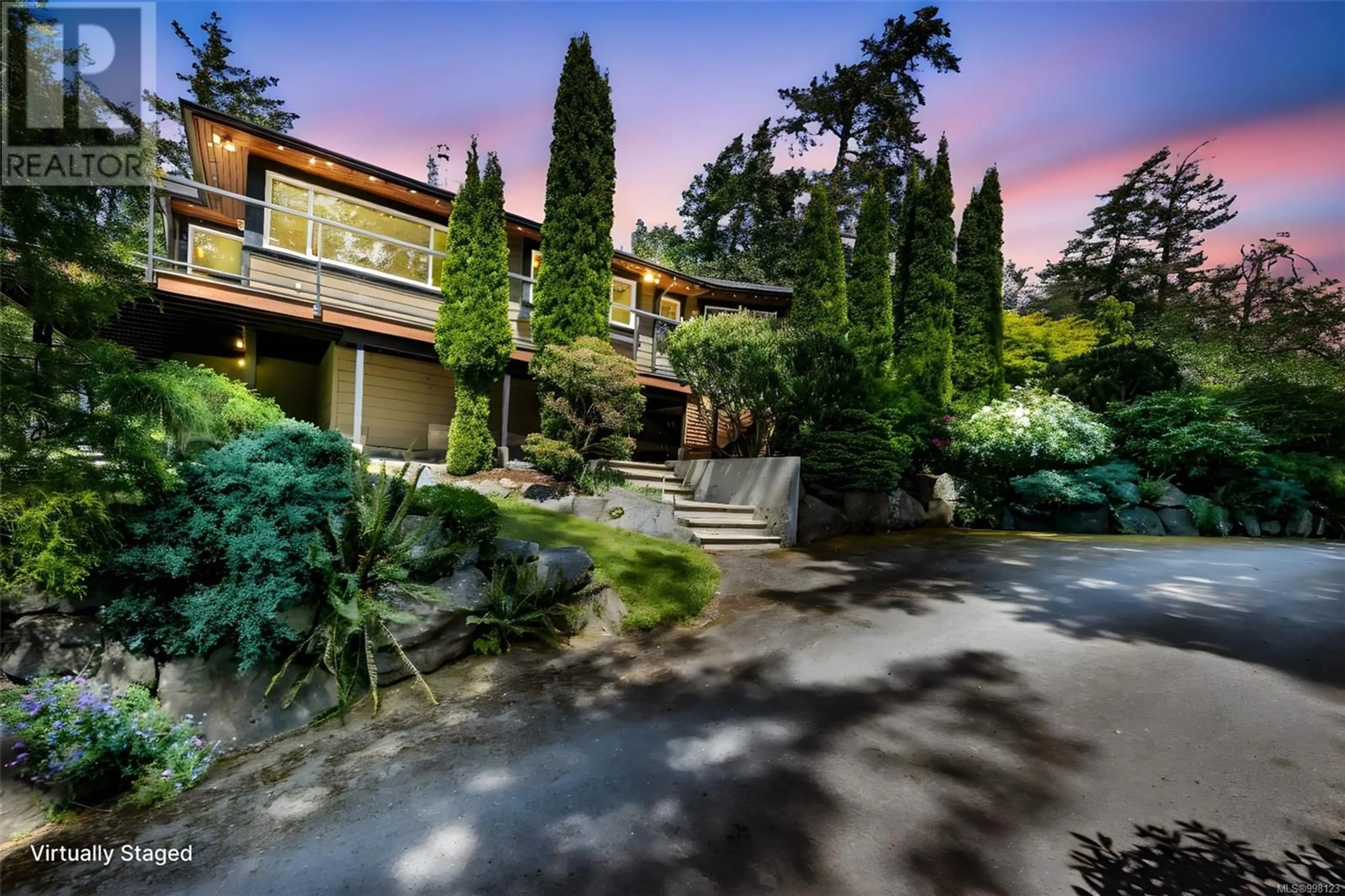 A pic from outside/outdoor area/front of a property/back of a property/a pic from drone, street for 930 CLAPHAM DRIVE, Metchosin British Columbia V9C4G7