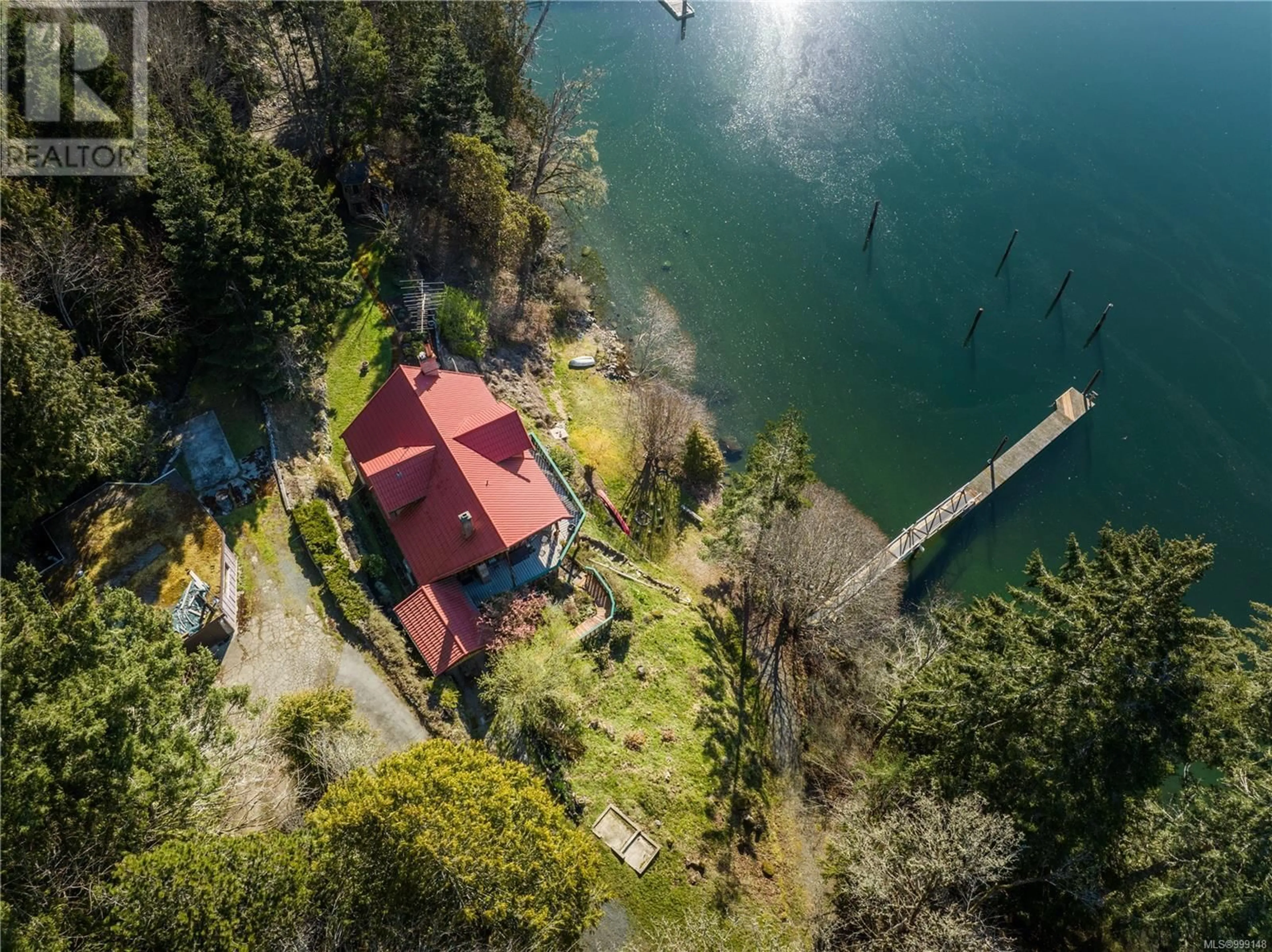 A pic from outside/outdoor area/front of a property/back of a property/a pic from drone, water/lake/river/ocean view for 5805 ANDERSON COVE ROAD, Sooke British Columbia V9Z0Z7