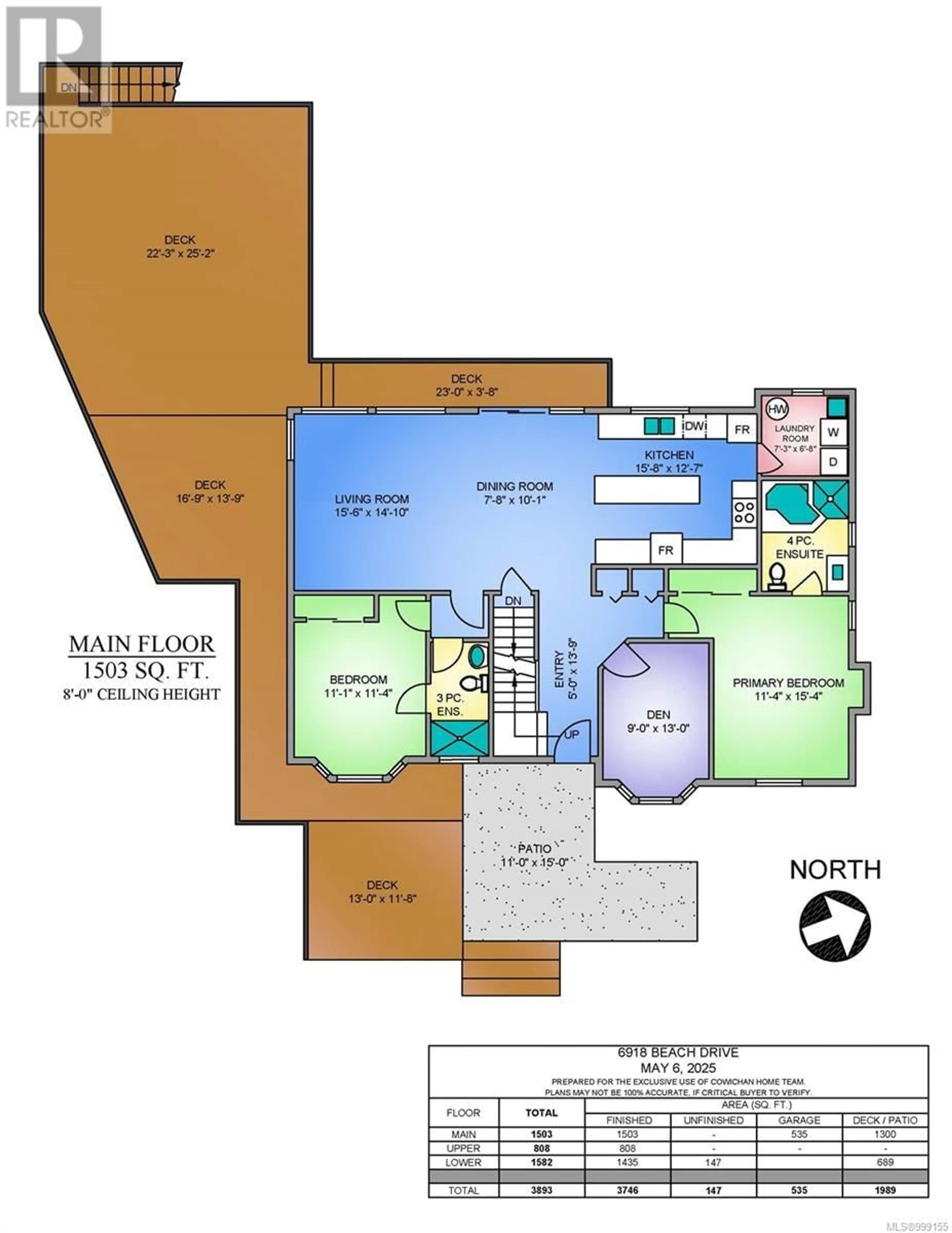 Floor plan for 6918 BEACH DRIVE, Honeymoon Bay British Columbia V0R1Y0