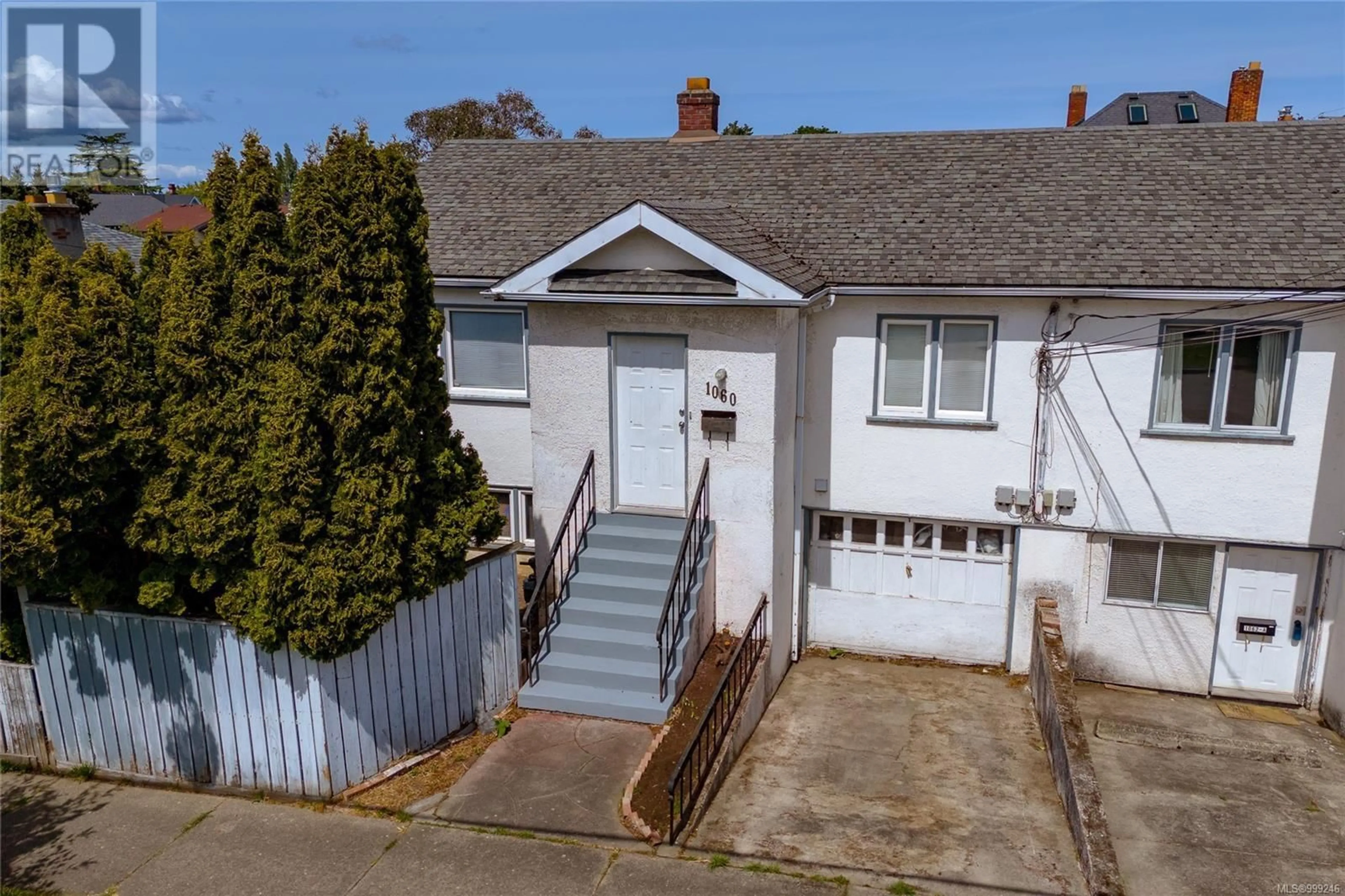 A pic from outside/outdoor area/front of a property/back of a property/a pic from drone, street for 1060+1062 QUEENS AVENUE, Victoria British Columbia V8T1M8